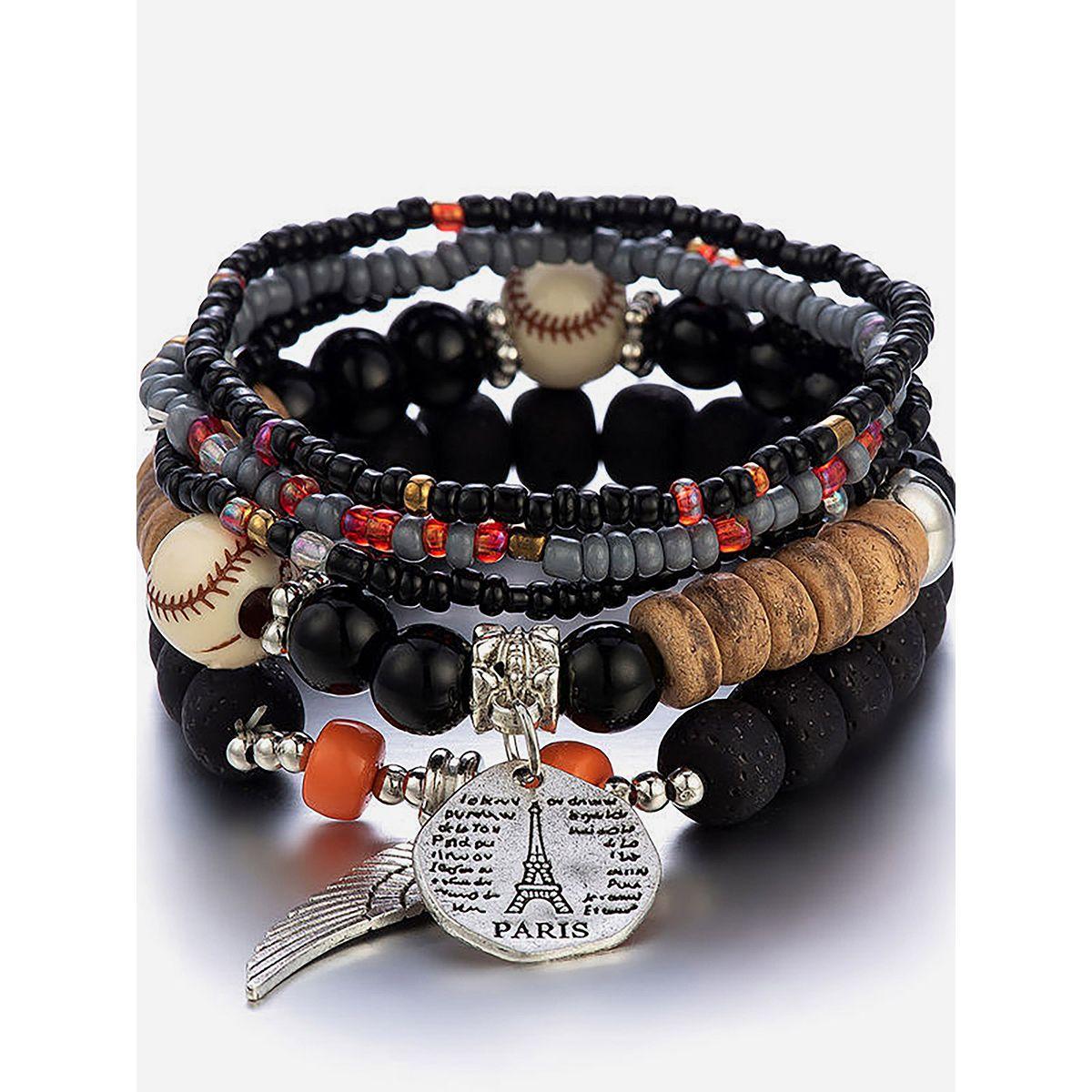 Styli Set of 5 -  Bohemian Beaded Bracelets-women-watchesandjewellery-jewellery-banglesandbracelets-image-1