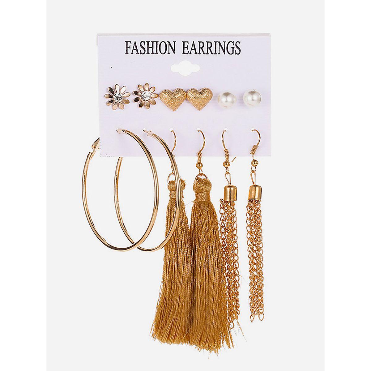 مجموعة من 6 اقراط كاجوال-women-watchesandjewellery-jewellery-earrings-image-1