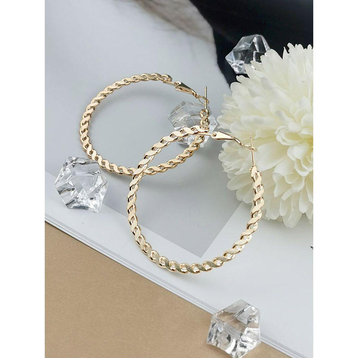 Styli Set of 3 - Textured Hoop Earrings-women-watchesandjewellery-jewellery-earrings-image-2