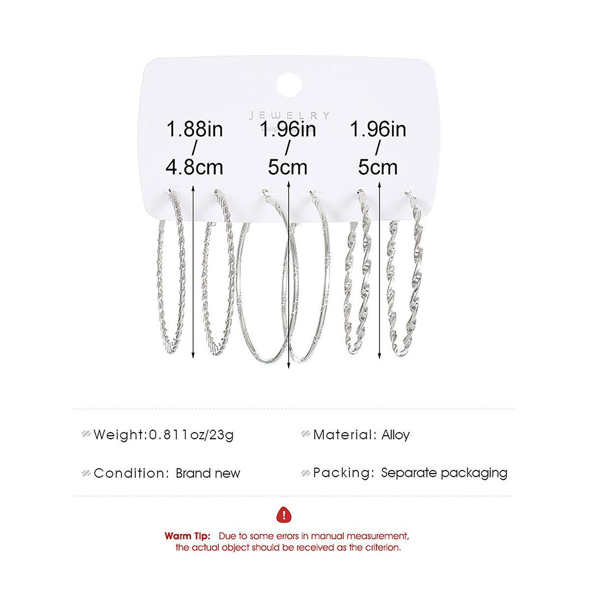 Styli Set of 3 - Textured Hoop Earrings-women-watchesandjewellery-jewellery-earrings-image-3