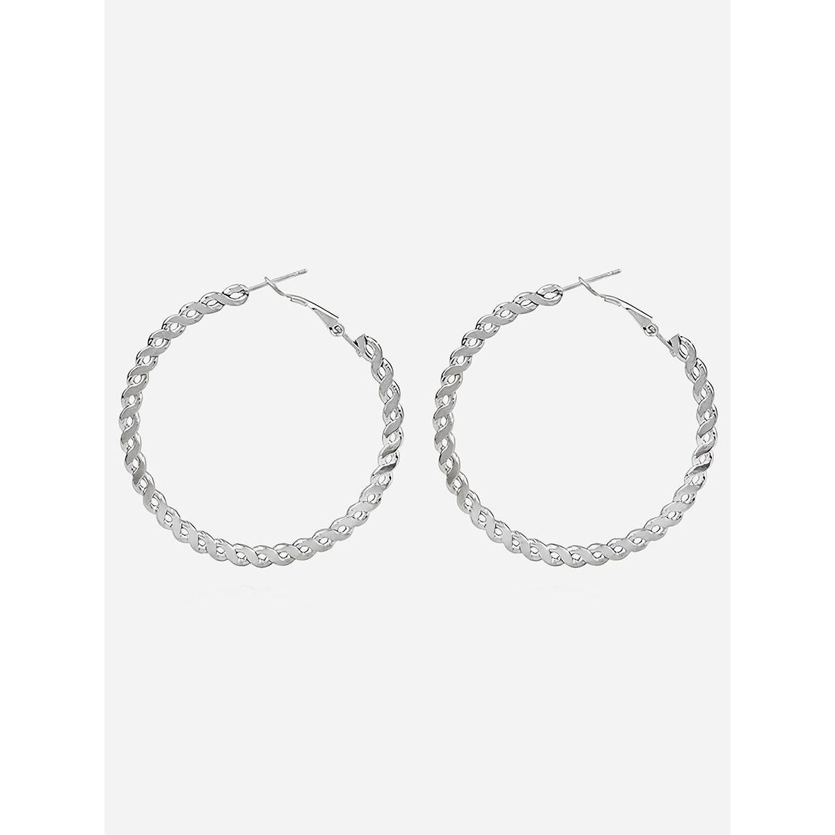 Styli Set of 3 - Textured Hoop Earrings-women-watchesandjewellery-jewellery-earrings-image-4