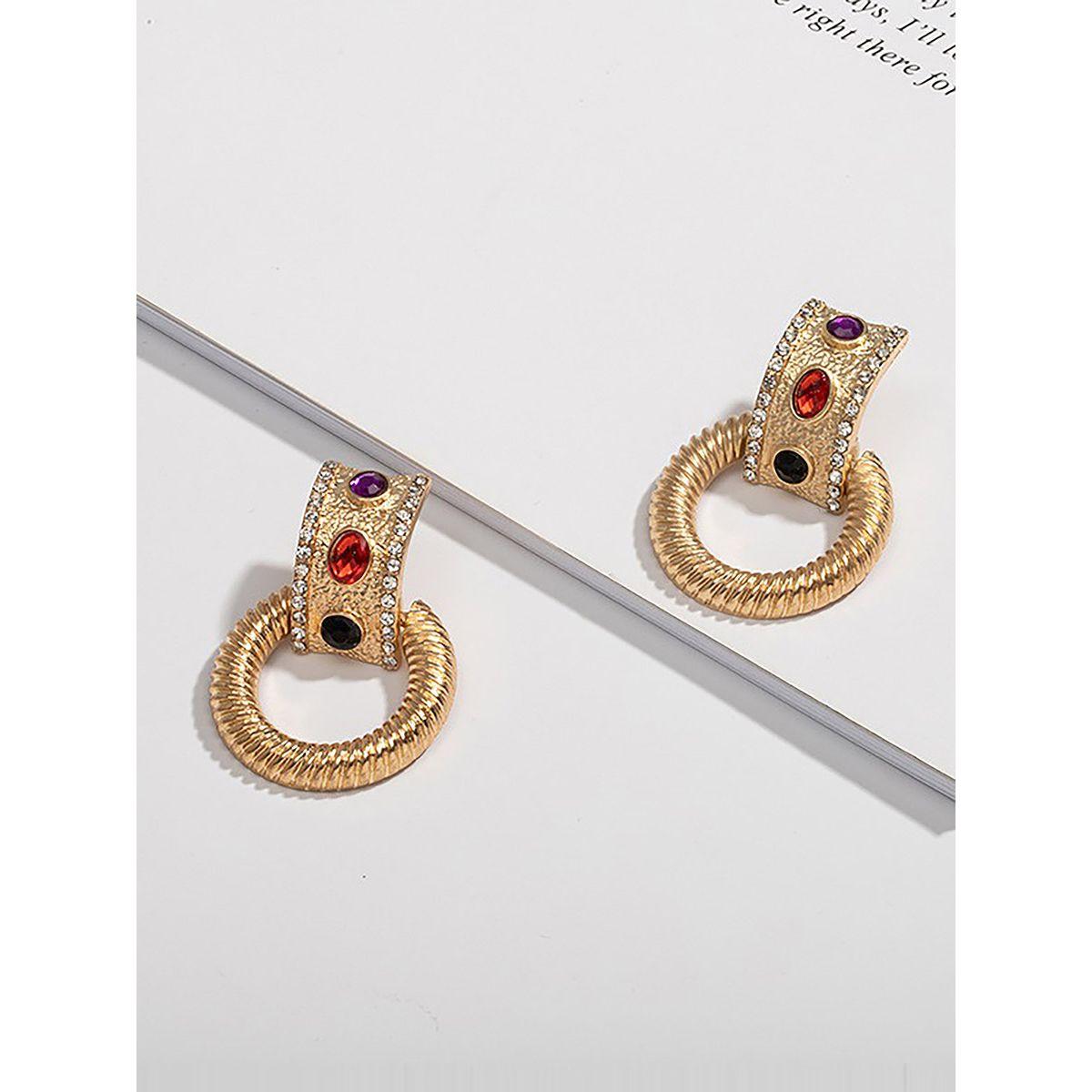 Styli Embellished Rhinestone Earrings-women-watchesandjewellery-jewellery-earrings-image-1