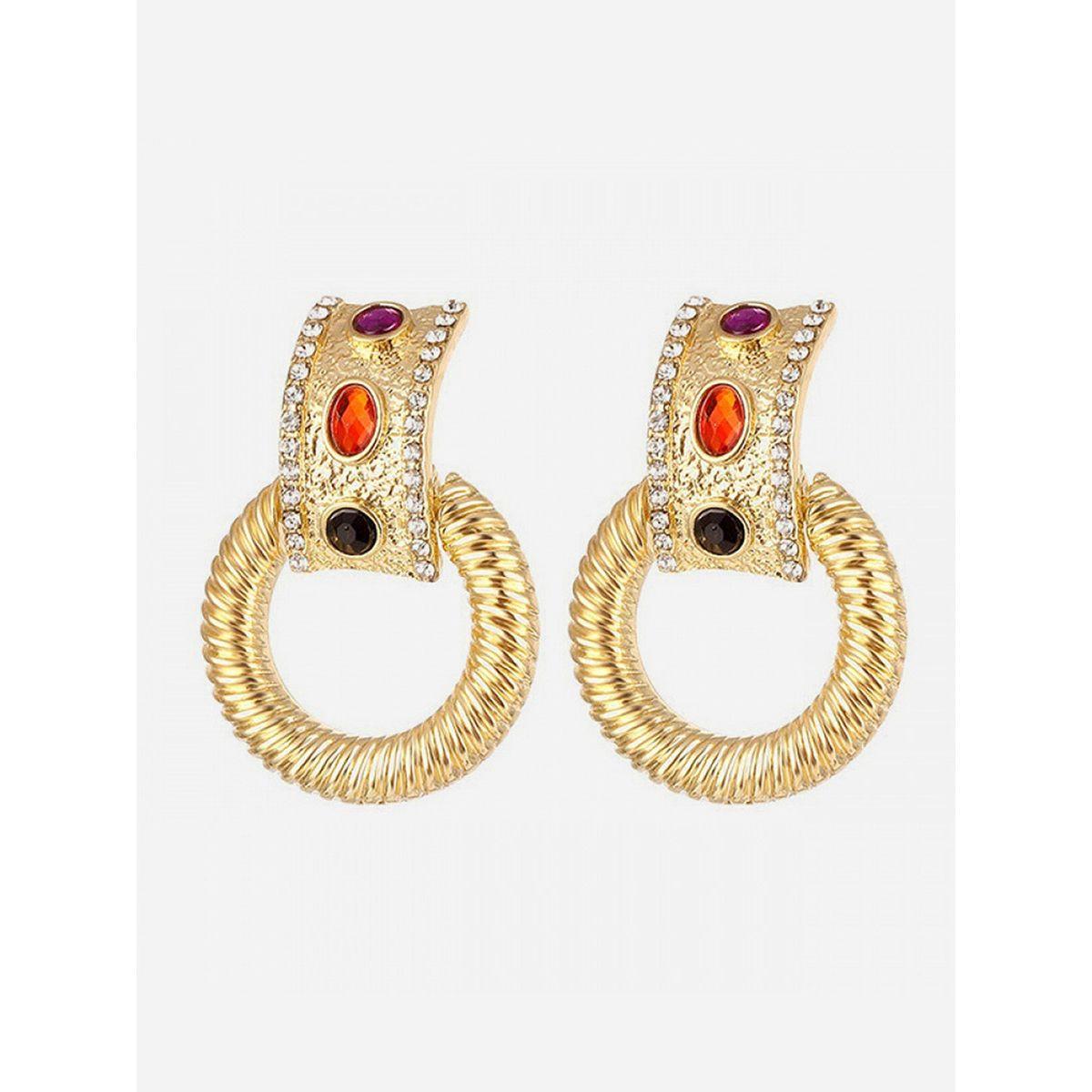 Styli Embellished Rhinestone Earrings-women-watchesandjewellery-jewellery-earrings-image-3
