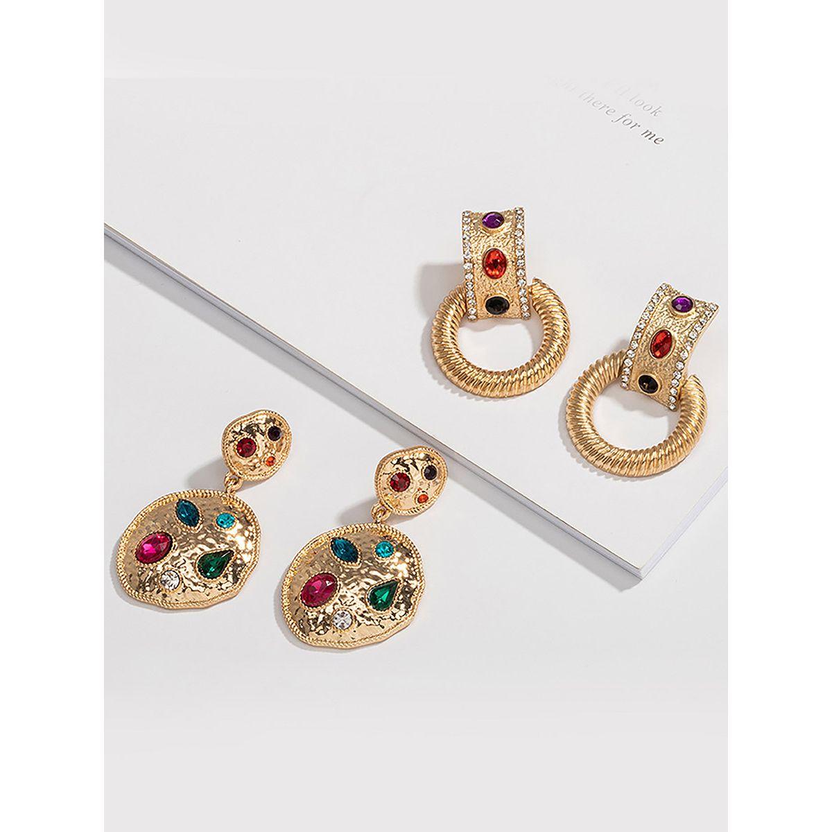 Styli Rhinestone Detail Dangle Earrings-women-watchesandjewellery-jewellery-earrings-image-2