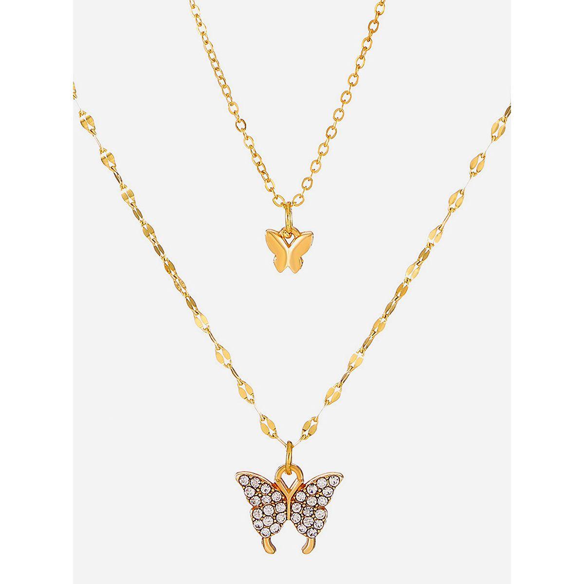 Styli Rhinestone Butterfly Pendant Layered Necklace-women-watchesandjewellery-jewellery-necklacesandpendants-image-1