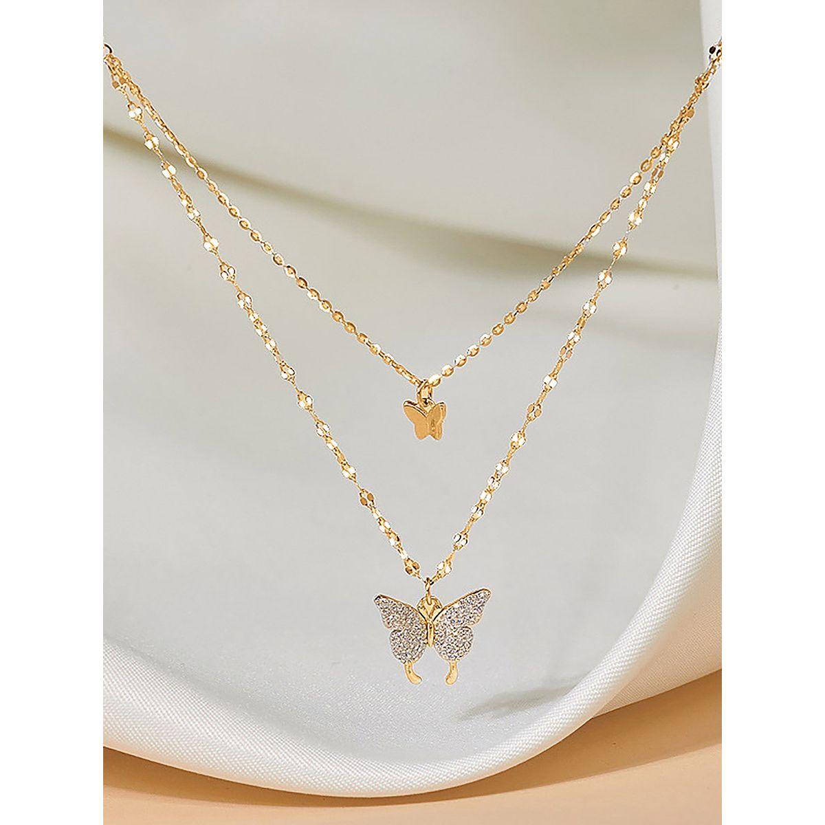 Styli Rhinestone Butterfly Pendant Layered Necklace-women-watchesandjewellery-jewellery-necklacesandpendants-image-3