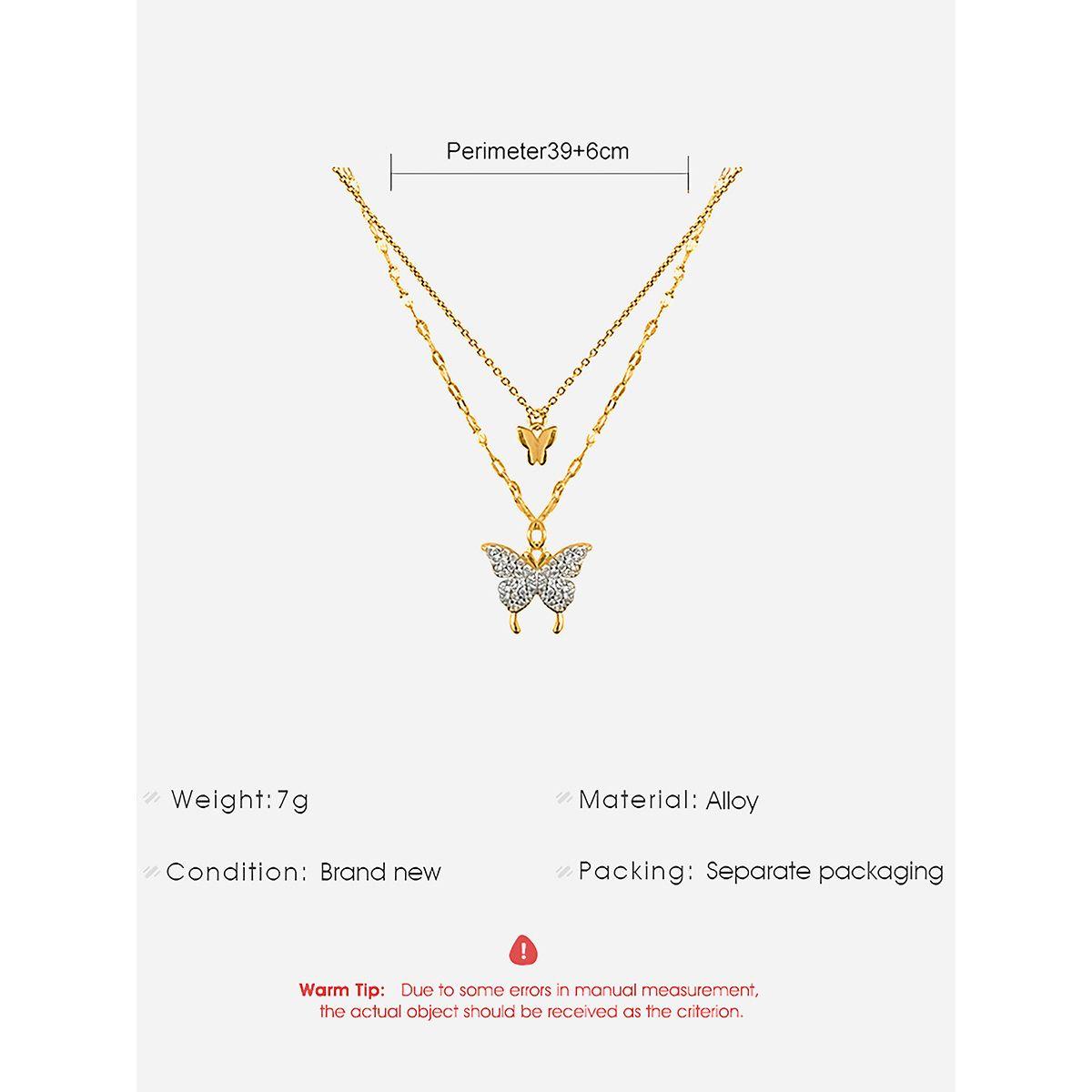 Styli Rhinestone Butterfly Pendant Layered Necklace-women-watchesandjewellery-jewellery-necklacesandpendants-image-4