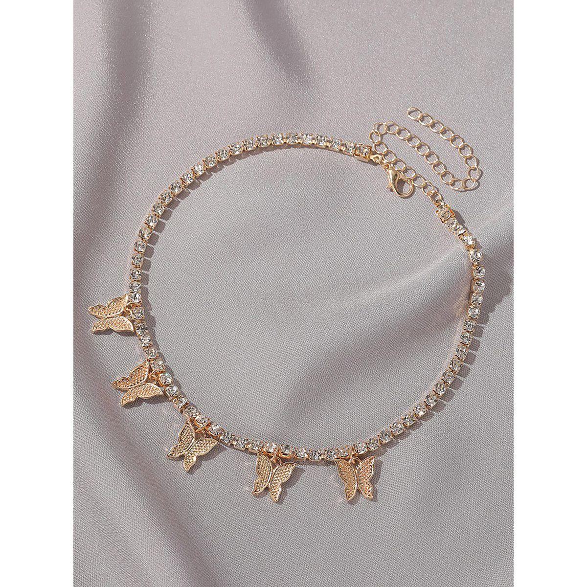Styli Embellished Butterfly Charm Necklace-women-watchesandjewellery-jewellery-necklacesandpendants-image-1