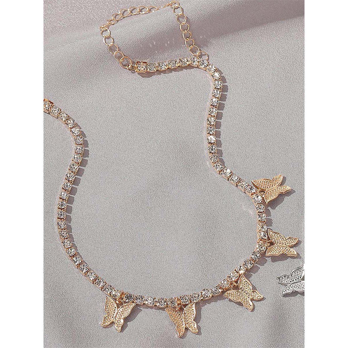 Styli Embellished Butterfly Charm Necklace-women-watchesandjewellery-jewellery-necklacesandpendants-image-2