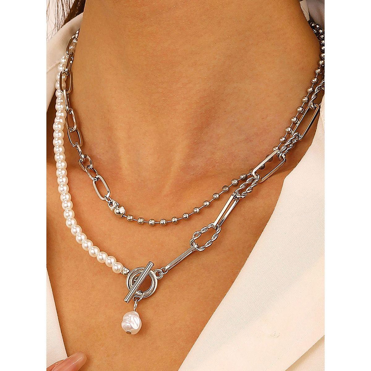 قلادة كاجوال مُنمقة بلؤلؤ صناعي-women-watchesandjewellery-jewellery-necklacesandpendants-image-1
