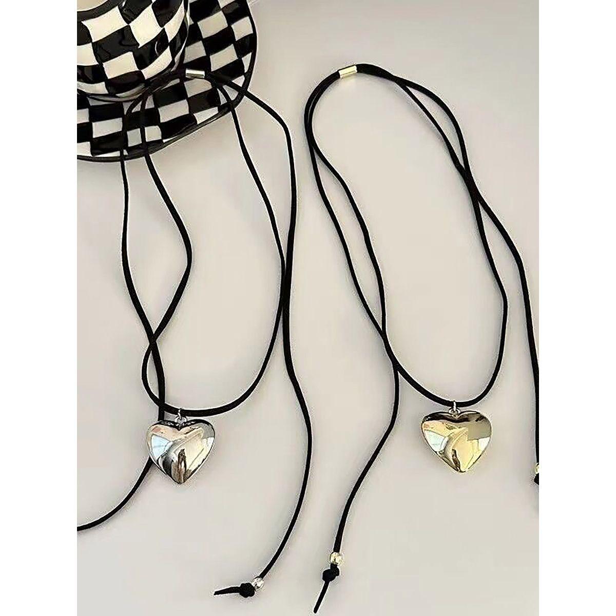 Styli Set of 2 - Heart Pendant Necklace with Tie Closure-women-watchesandjewellery-jewellery-necklacesandpendants-image-1