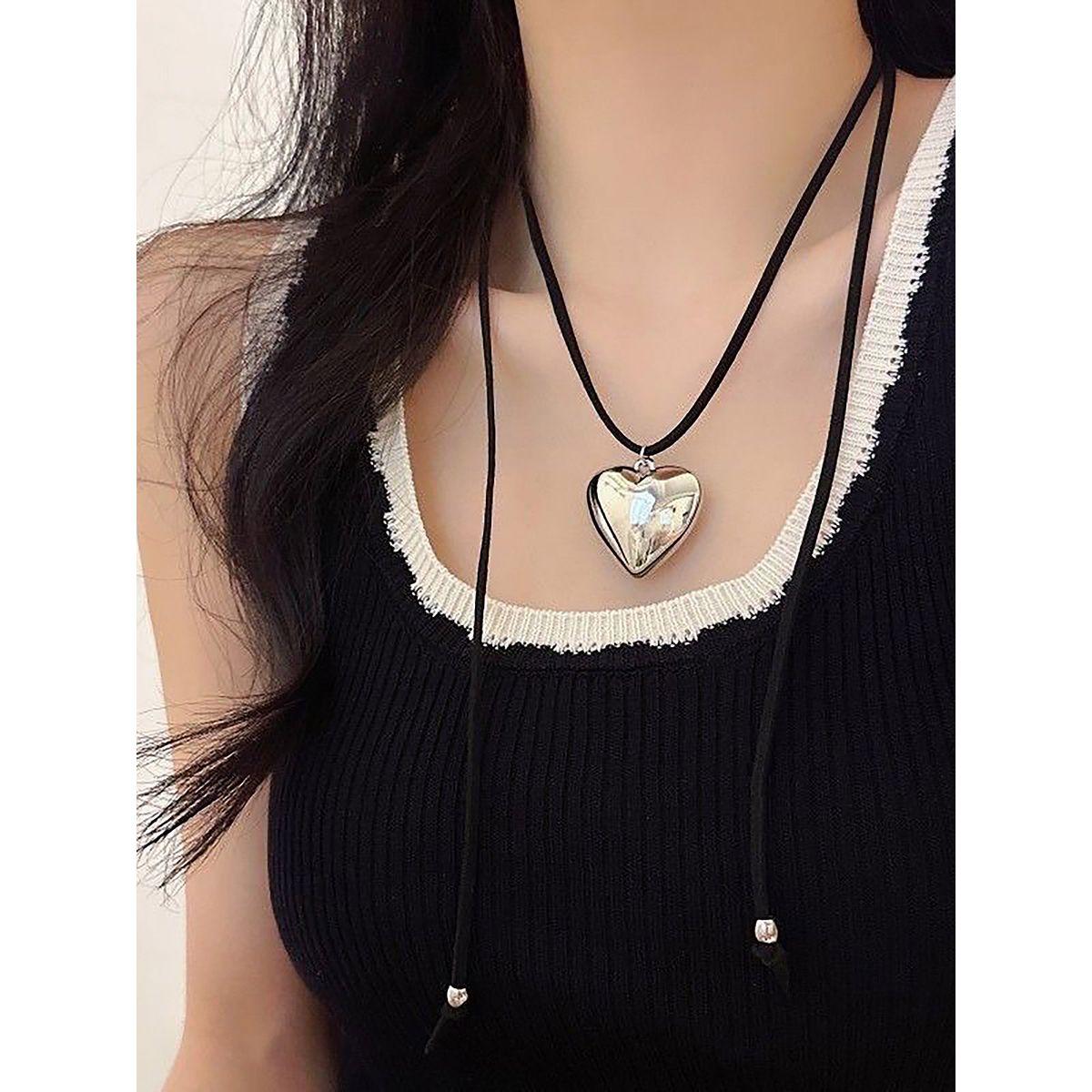 Styli Set of 2 - Heart Pendant Necklace with Tie Closure-women-watchesandjewellery-jewellery-necklacesandpendants-image-4