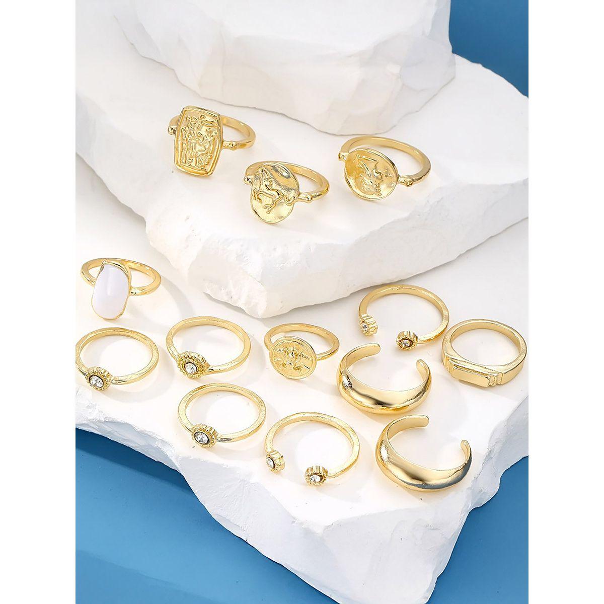 مجموعة من 13 - خواتم بتفاصيل مُنمقة-women-watchesandjewellery-jewellery-rings-image-2