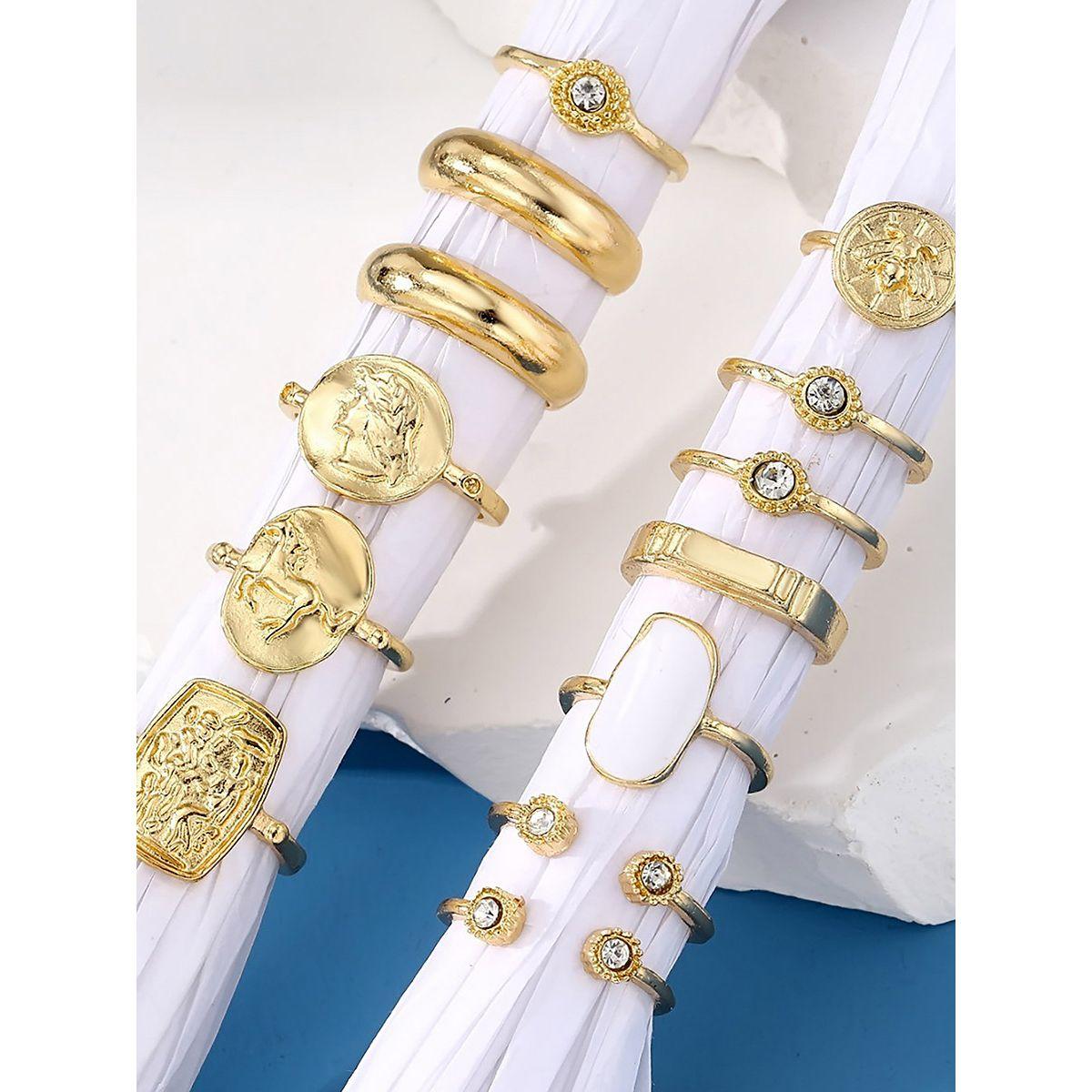 مجموعة من 13 - خواتم بتفاصيل مُنمقة-women-watchesandjewellery-jewellery-rings-image-4
