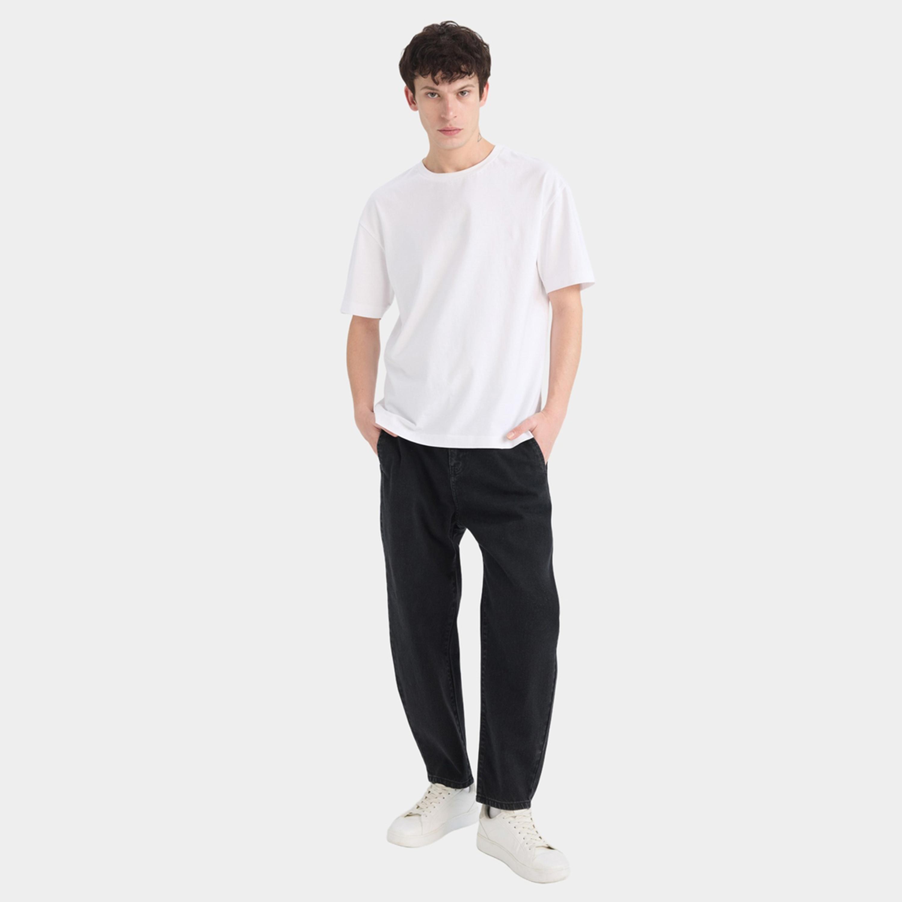 DeFacto X Styli Men's Dark Wash Black Jeans-men-clothing-bottoms-jeans-image-2