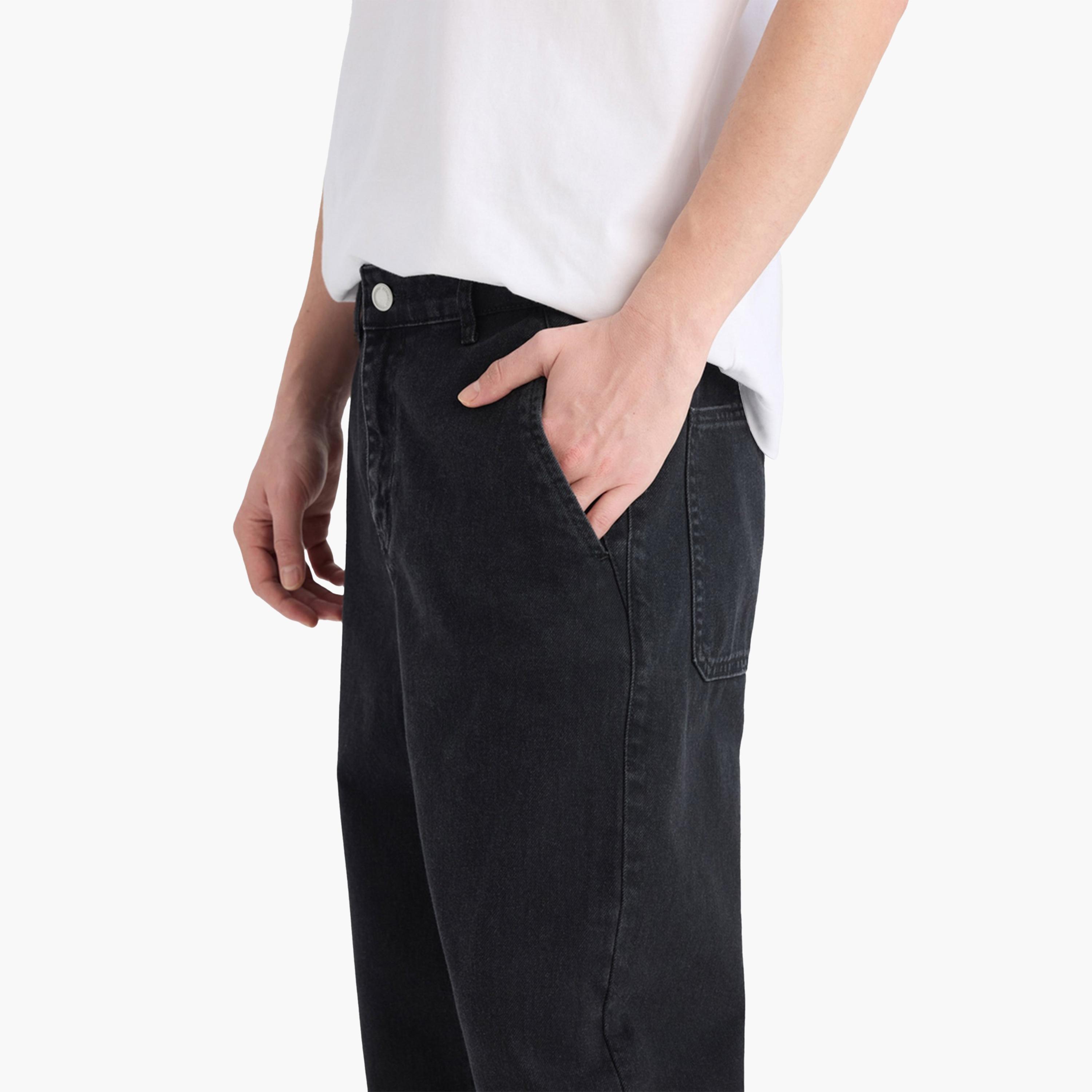 DeFacto X Styli Men's Dark Wash Black Jeans-men-clothing-bottoms-jeans-image-3