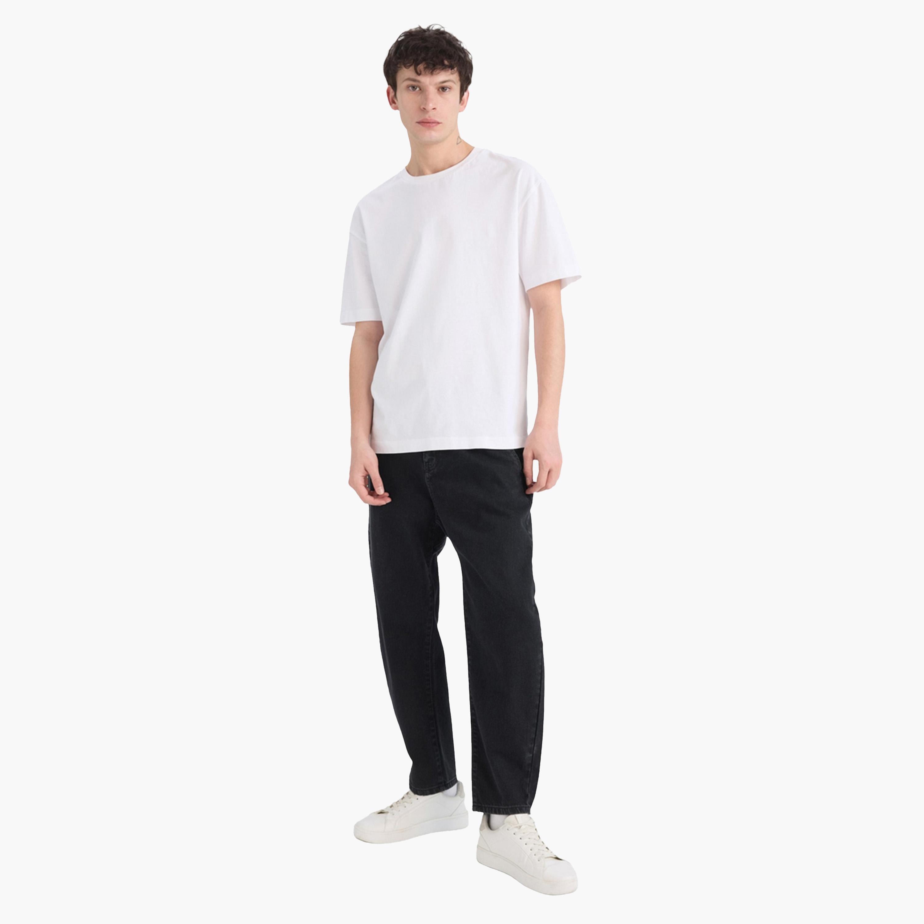 DeFacto X Styli Men's Dark Wash Black Jeans-men-clothing-bottoms-jeans-image-4