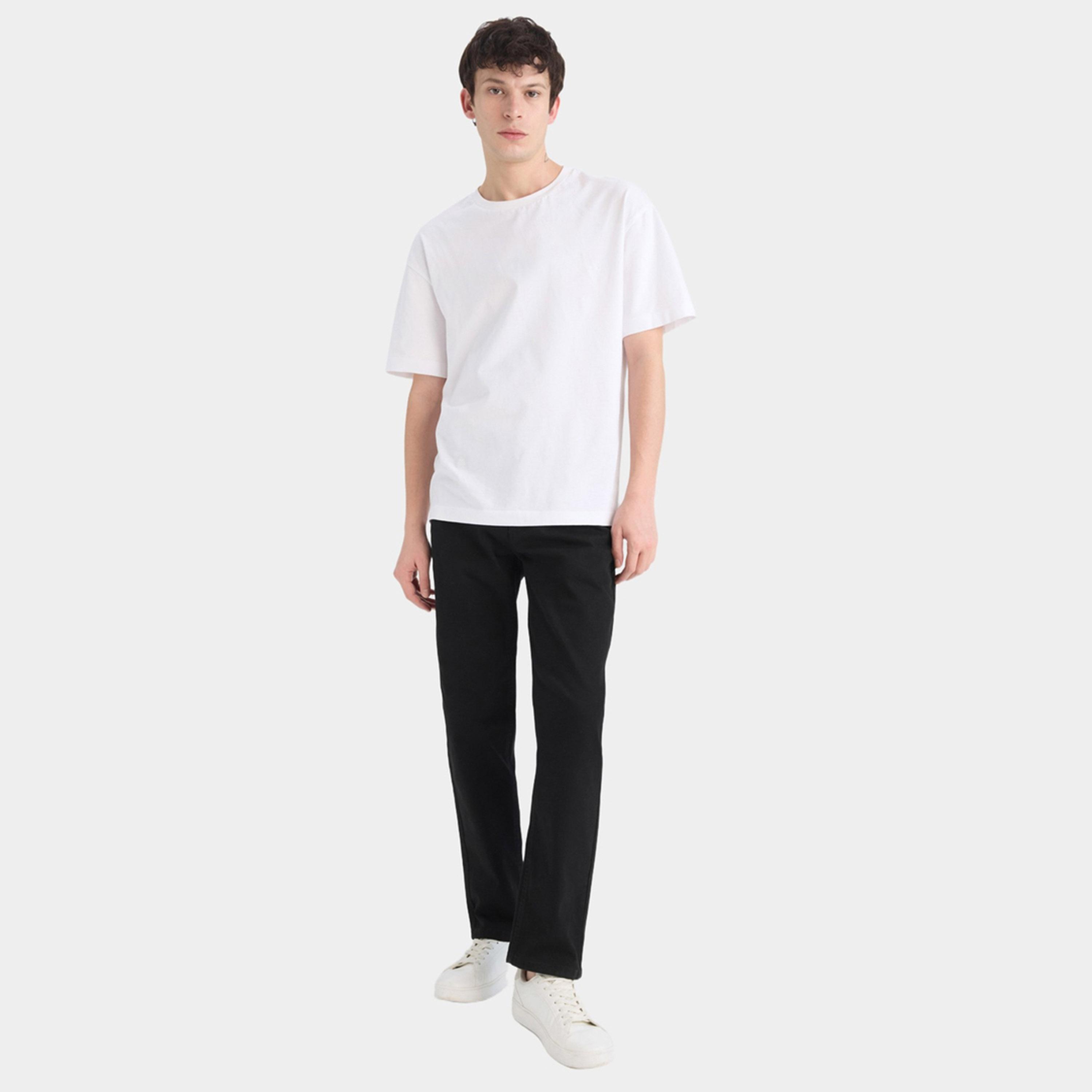 DeFacto X Styli Men's Dark Wash Black Plain Jeans-men-clothing-bottoms-jeans-image-3