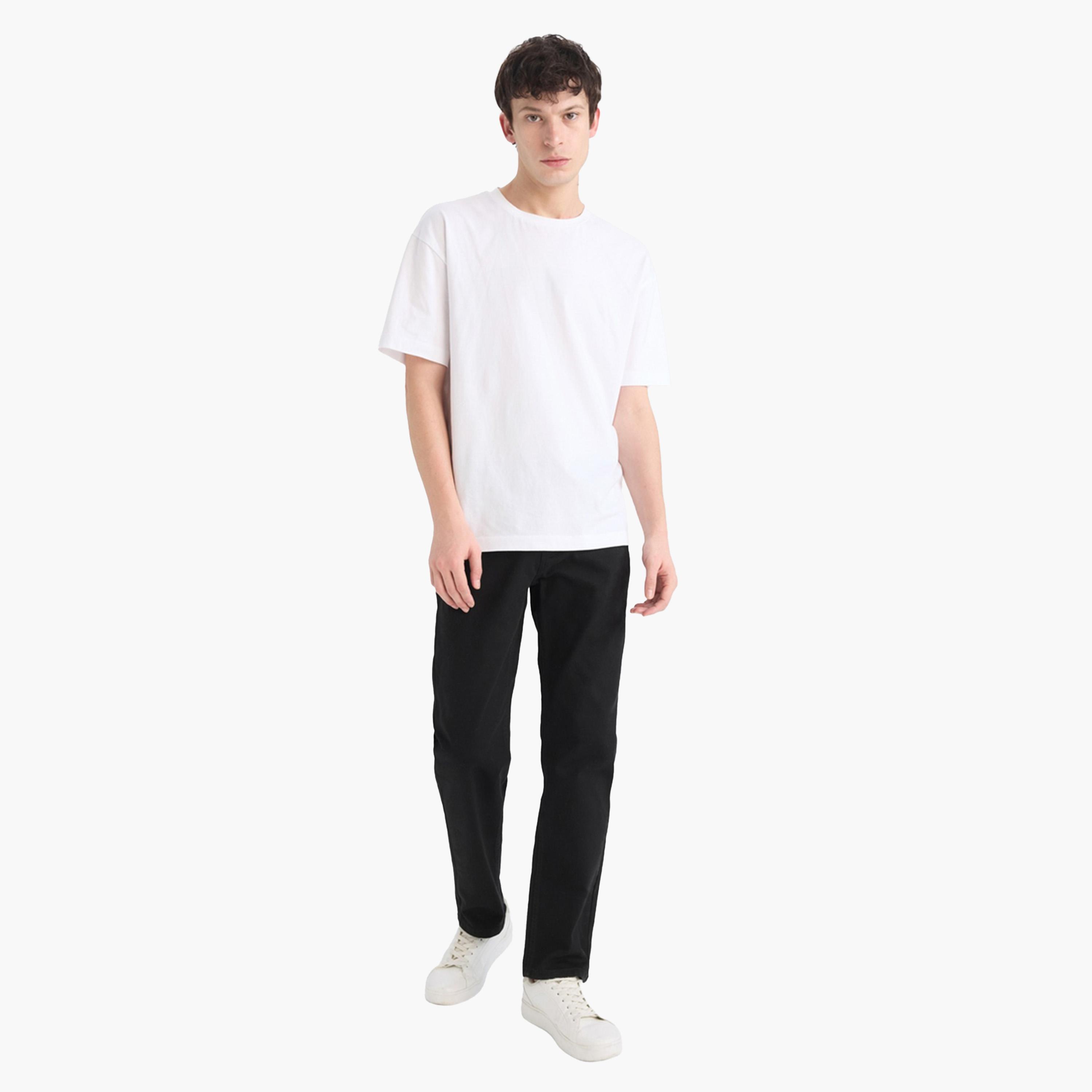 DeFacto X Styli Men's Dark Wash Black Plain Jeans-men-clothing-bottoms-jeans-image-4