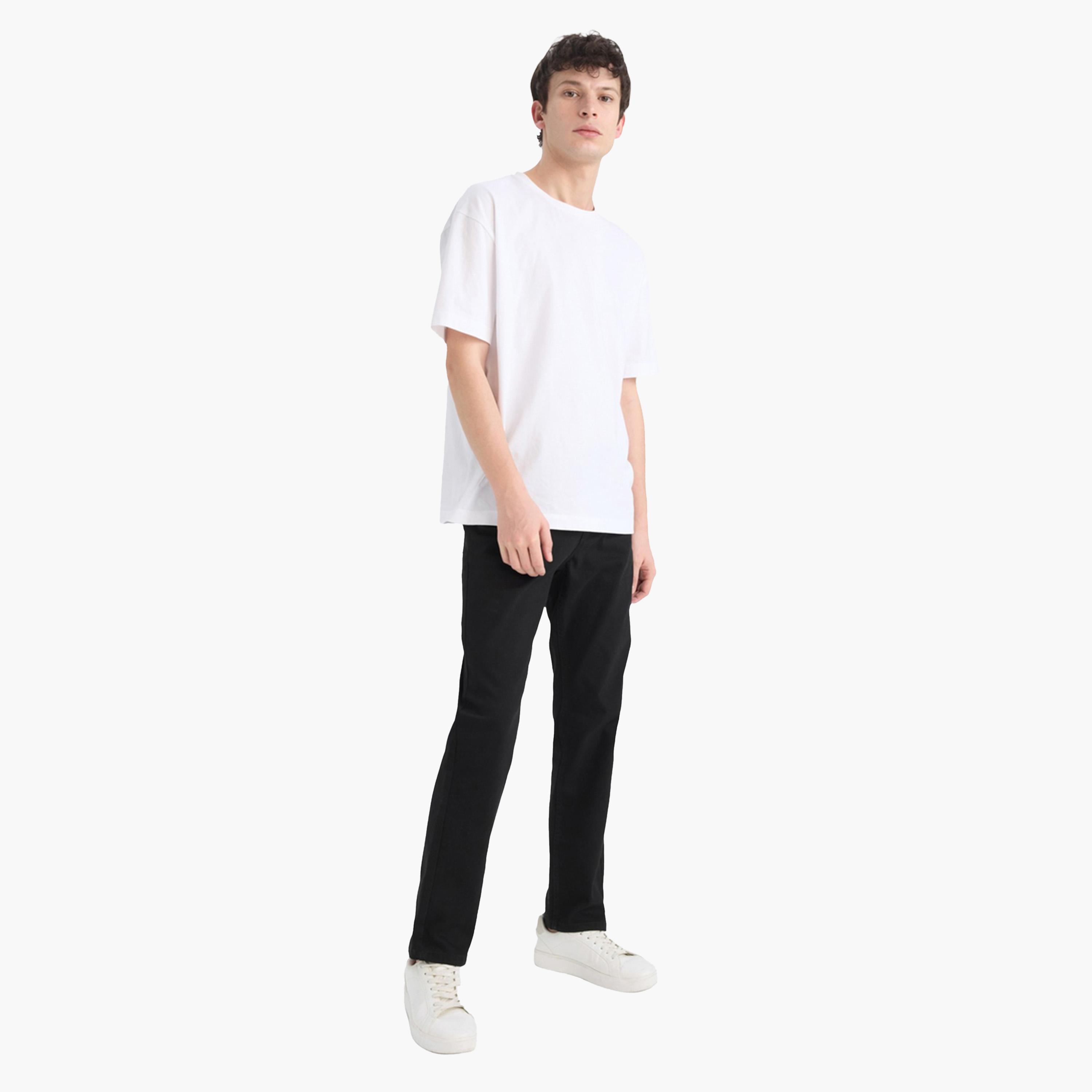 ديفاكتو × ستايلي - بنطال جينز رجالي أسود داكن سادة-men-clothing-bottoms-jeans-image-5