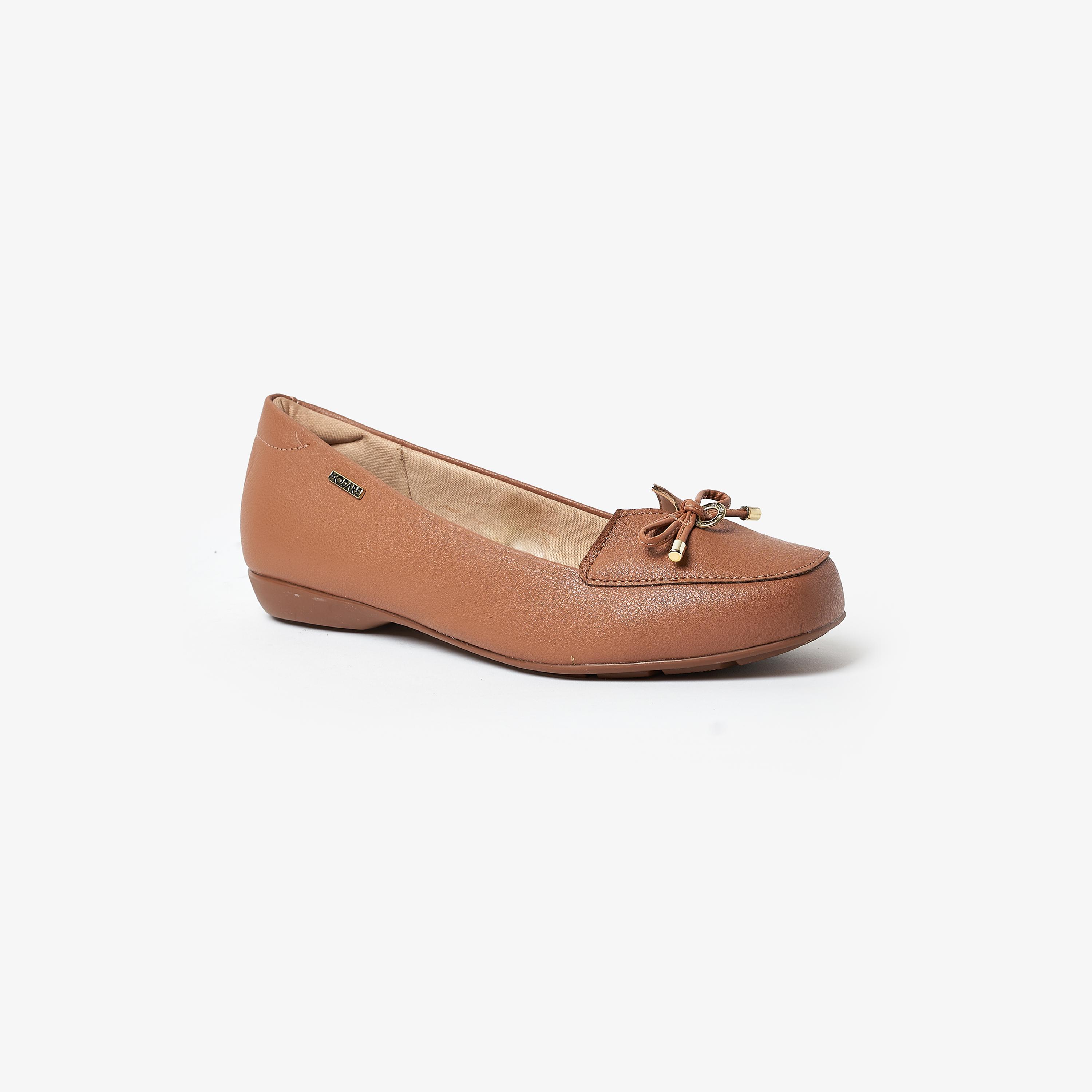 حذاء باليرينا من موداري للنساء بمقدمة مستديرة مع مزينة من فيونكة | 7016-461-21736-women-shoes-ballerinas-image-1