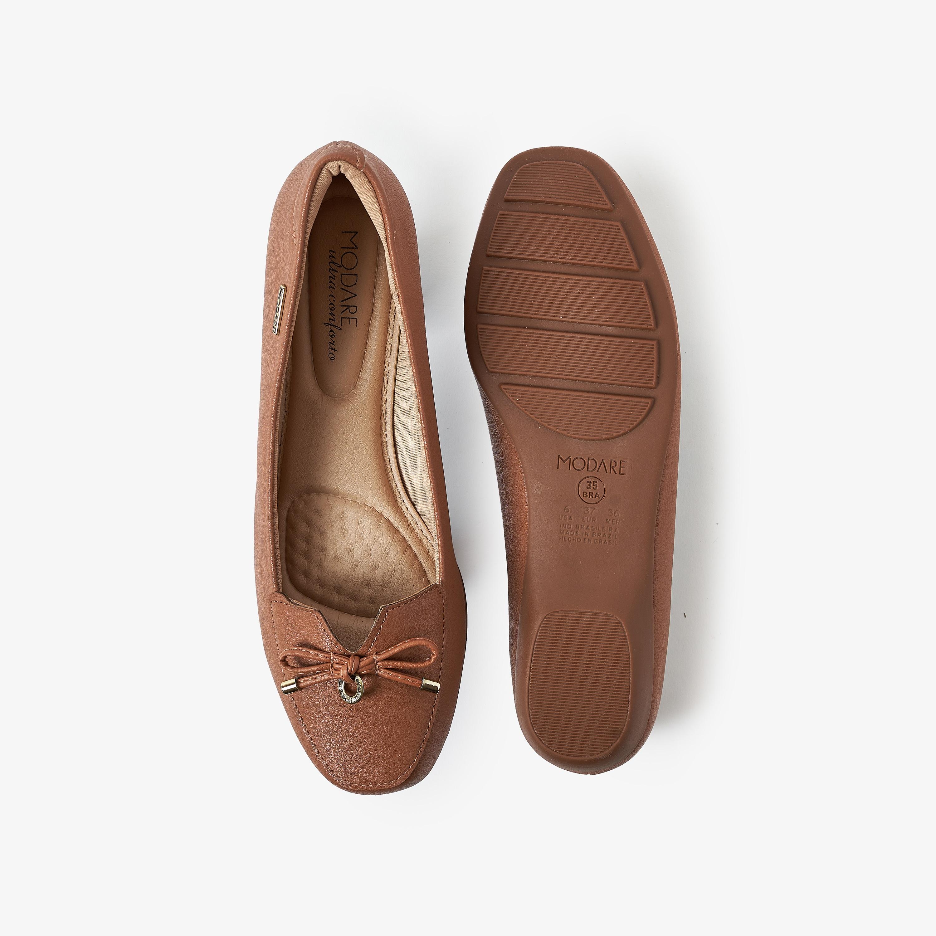 حذاء باليرينا من موداري للنساء بمقدمة مستديرة مع مزينة من فيونكة | 7016-461-21736-women-shoes-ballerinas-image-4