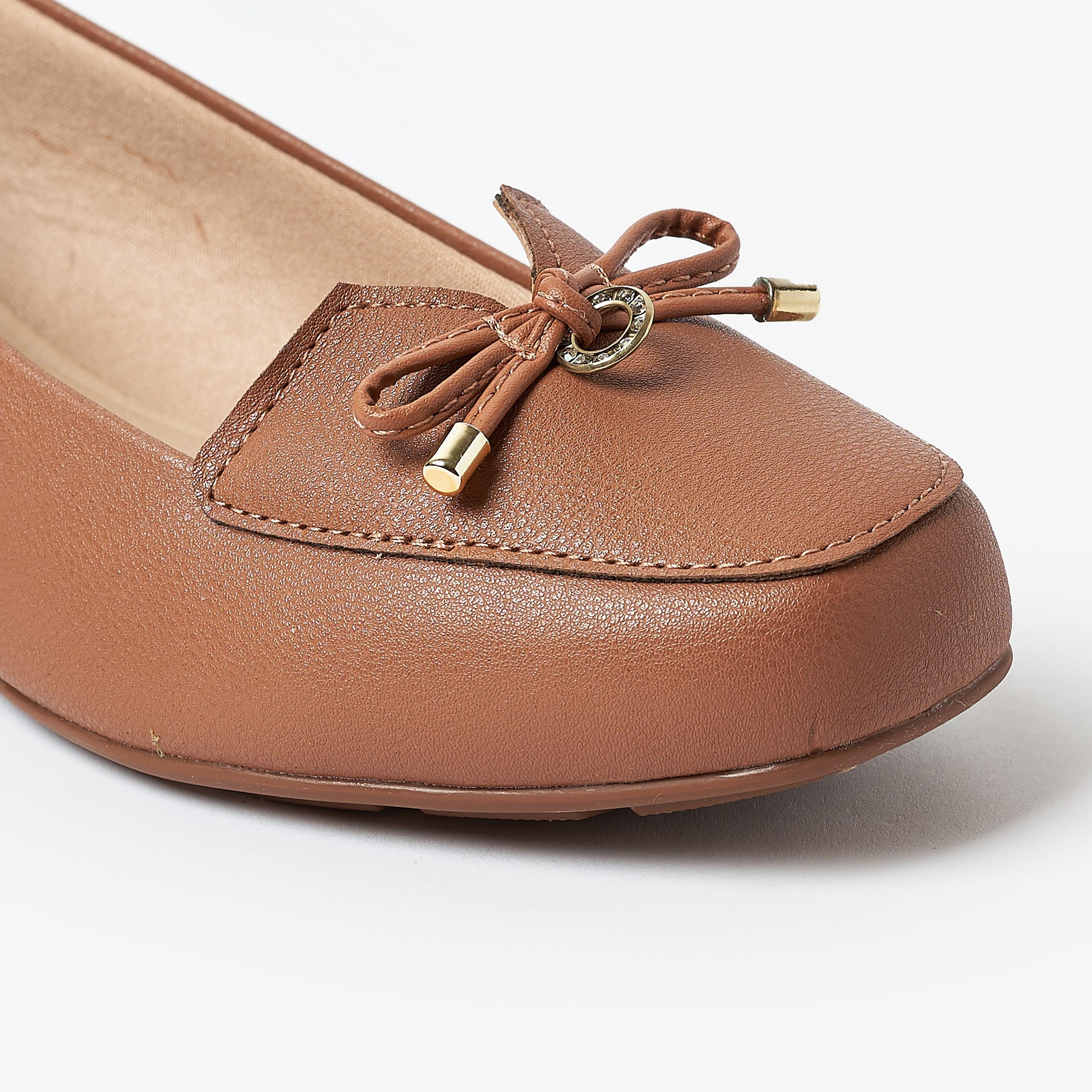 حذاء باليرينا من موداري للنساء بمقدمة مستديرة مع مزينة من فيونكة | 7016-461-21736-women-shoes-ballerinas-image-5