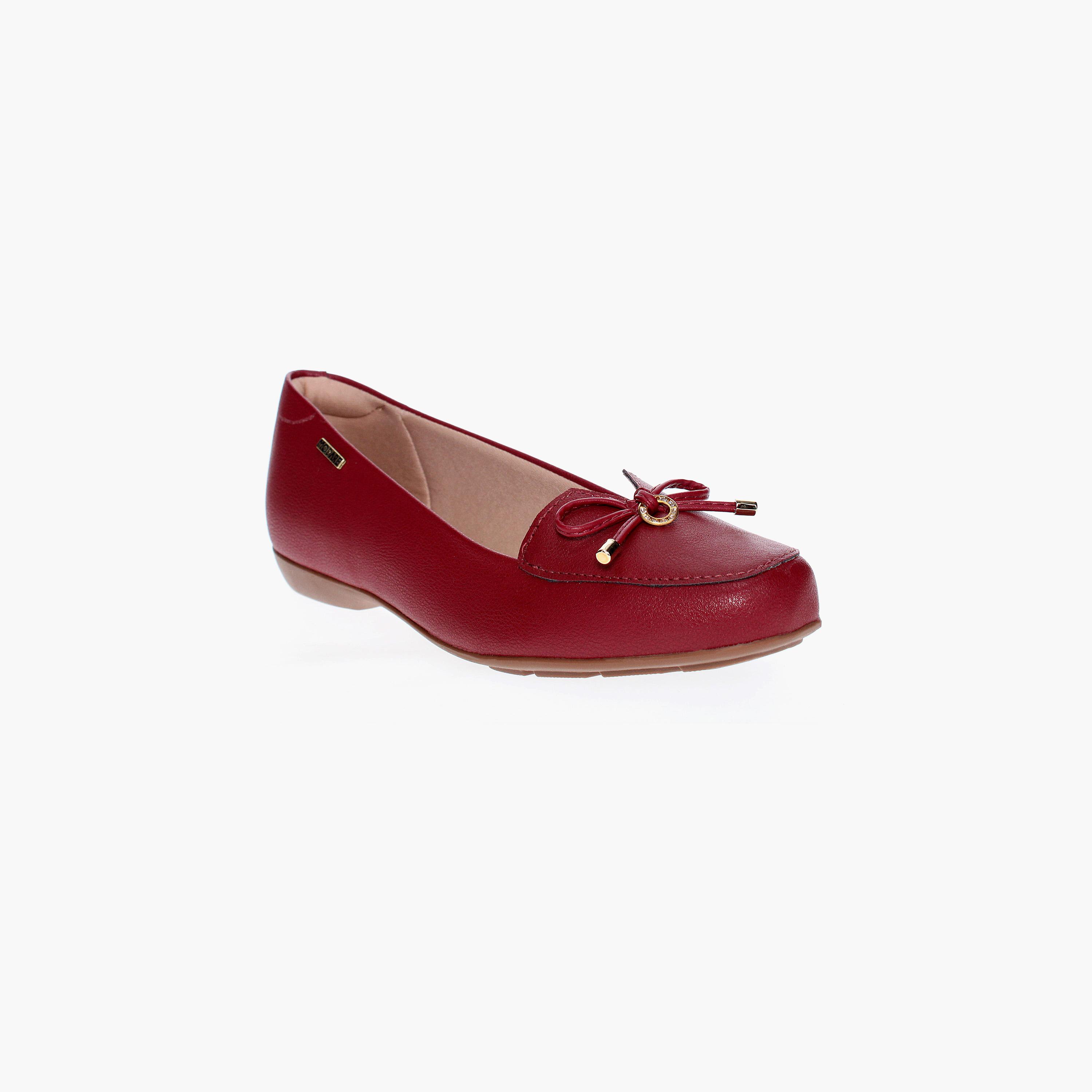 حذاء باليرينا نسائي ذو مقدمة دائرية من موداري مع مزين فيونكة صغيرة | 7016-461-21736-women-shoes-ballerinas-image-1