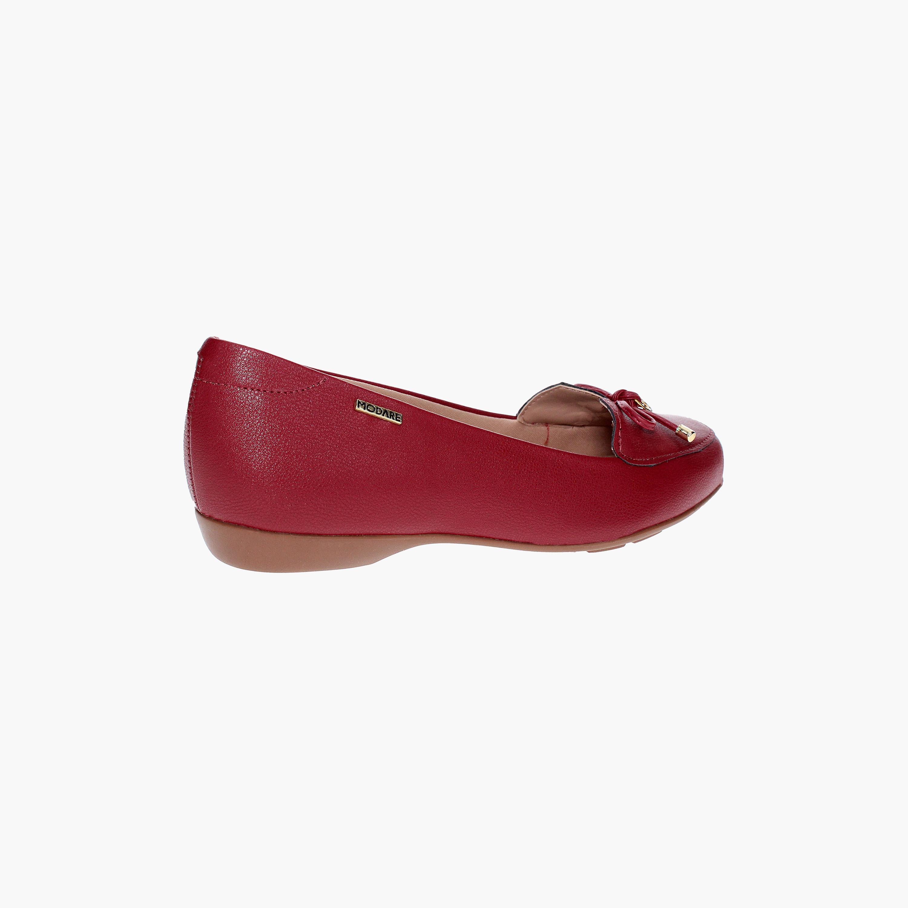 حذاء باليرينا نسائي ذو مقدمة دائرية من موداري مع مزين فيونكة صغيرة | 7016-461-21736-women-shoes-ballerinas-image-2