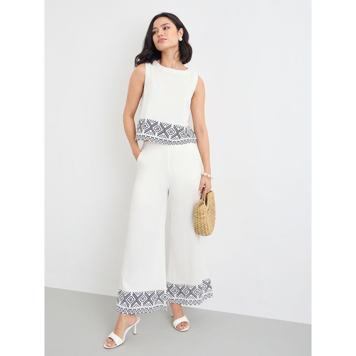 Styli Women Border Print Sleeveless Top and Pants Co-Ords-women-clothing-coordsets-image-1
