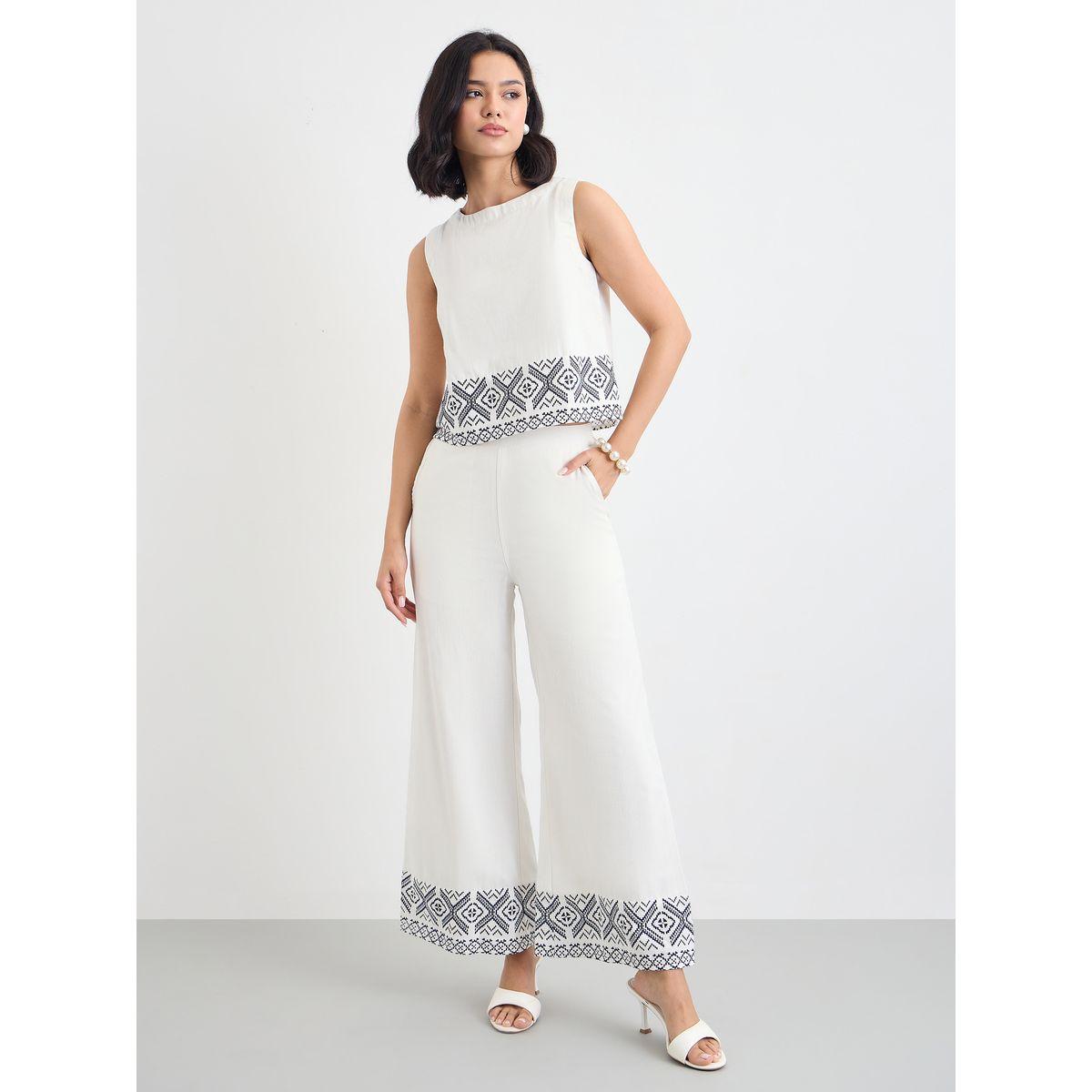 Styli Women Border Print Sleeveless Top and Pants Co-Ords-women-clothing-coordsets-image-2