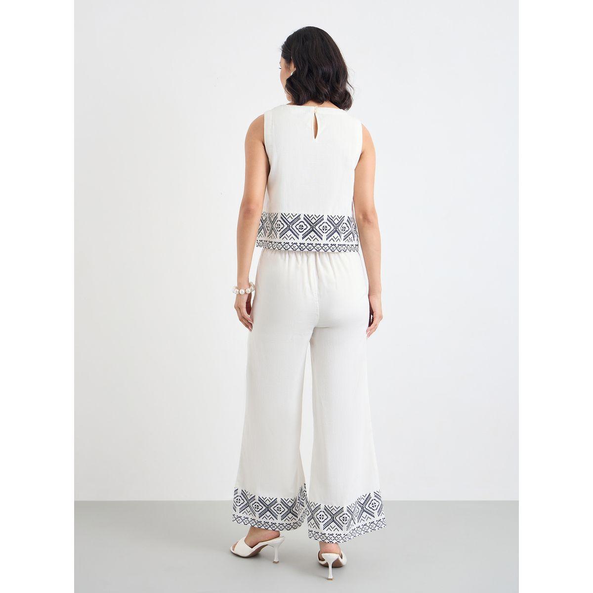 طقم منسق من بنطال وبلوزة بلا أكمام مع طبعات-women-clothing-coordsets-image-4