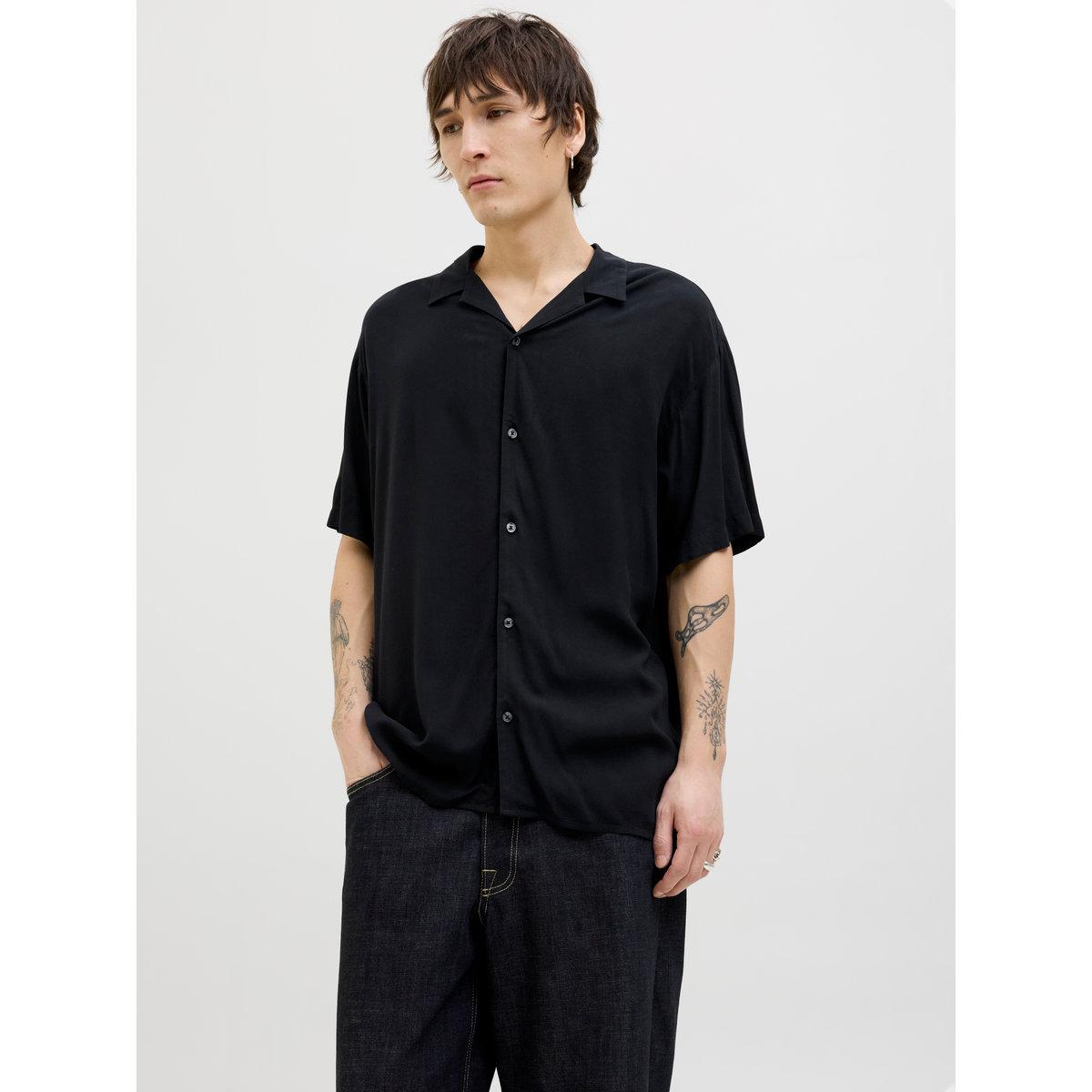 Jack & Jones Solid Resort Collar Short Sleeve Shirt-men-clothing-shirts-image-2