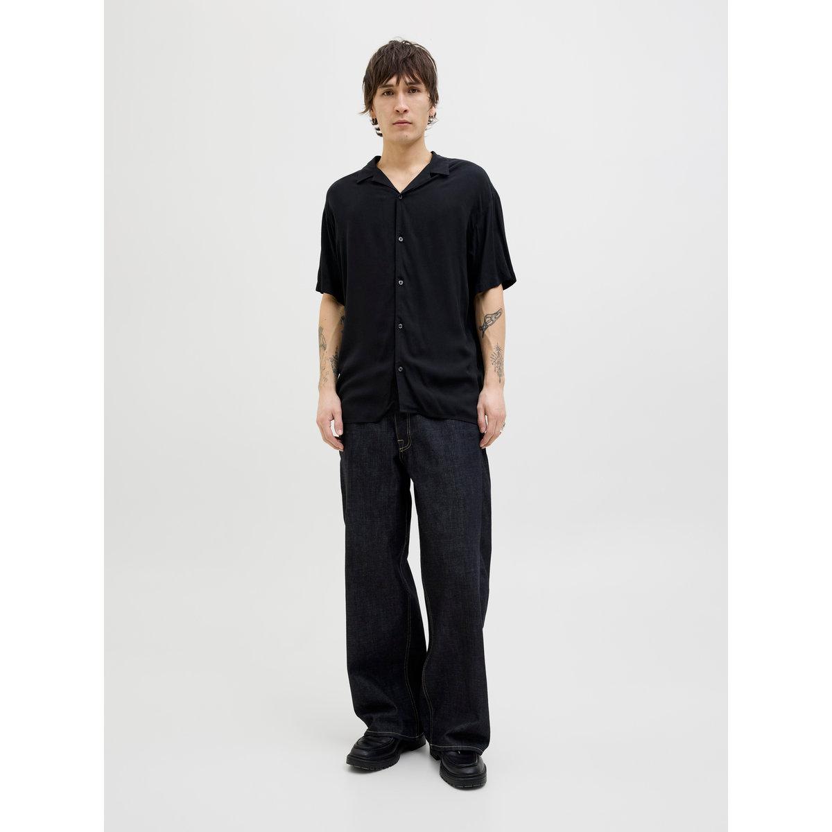 Jack & Jones Solid Resort Collar Short Sleeve Shirt-men-clothing-shirts-image-3