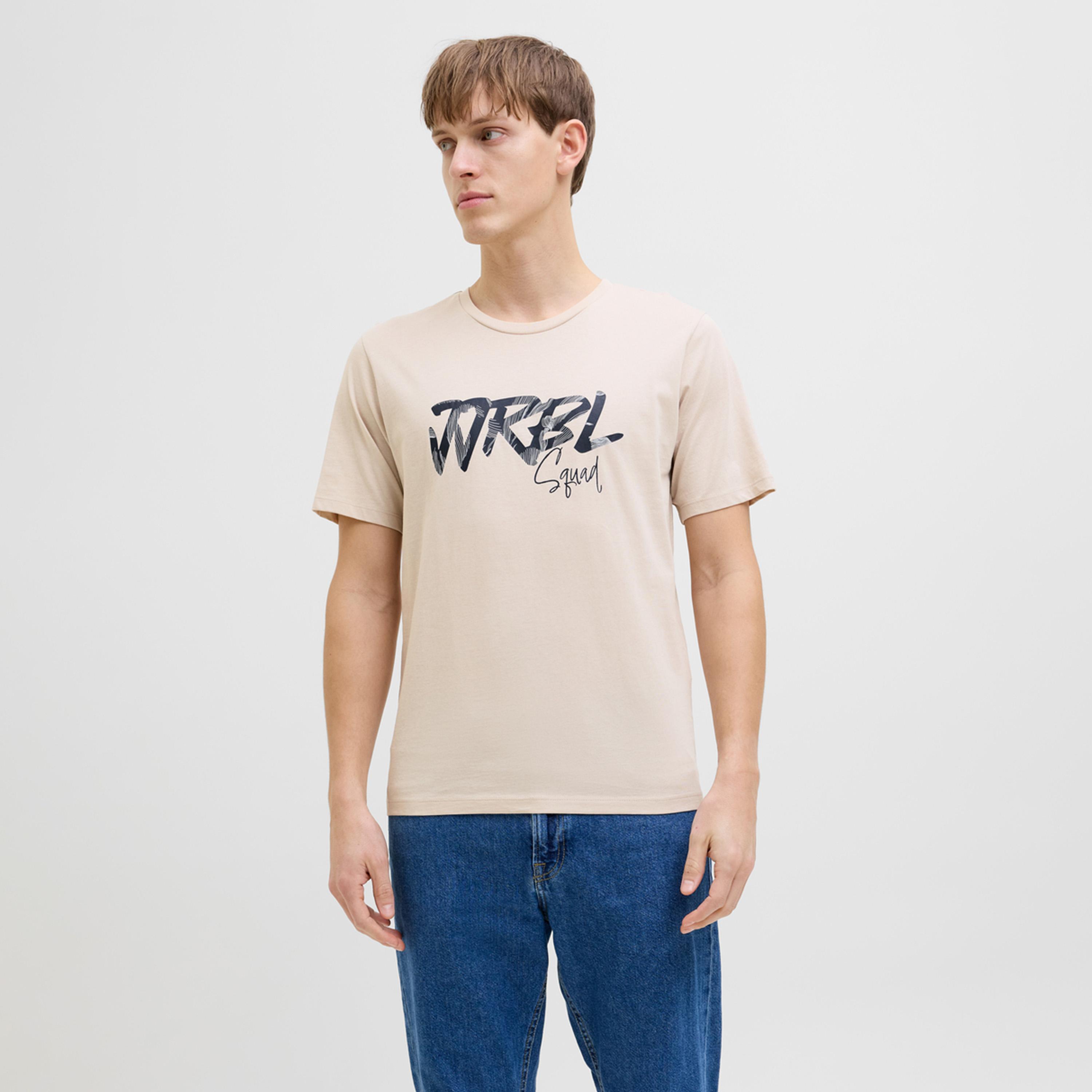 ريبيل × ستايلي - تي شيرت بطباعة شعار ورقبة دائرية وقصة عادية-men-clothing-tshirtsandpolos-tshirts-image-1