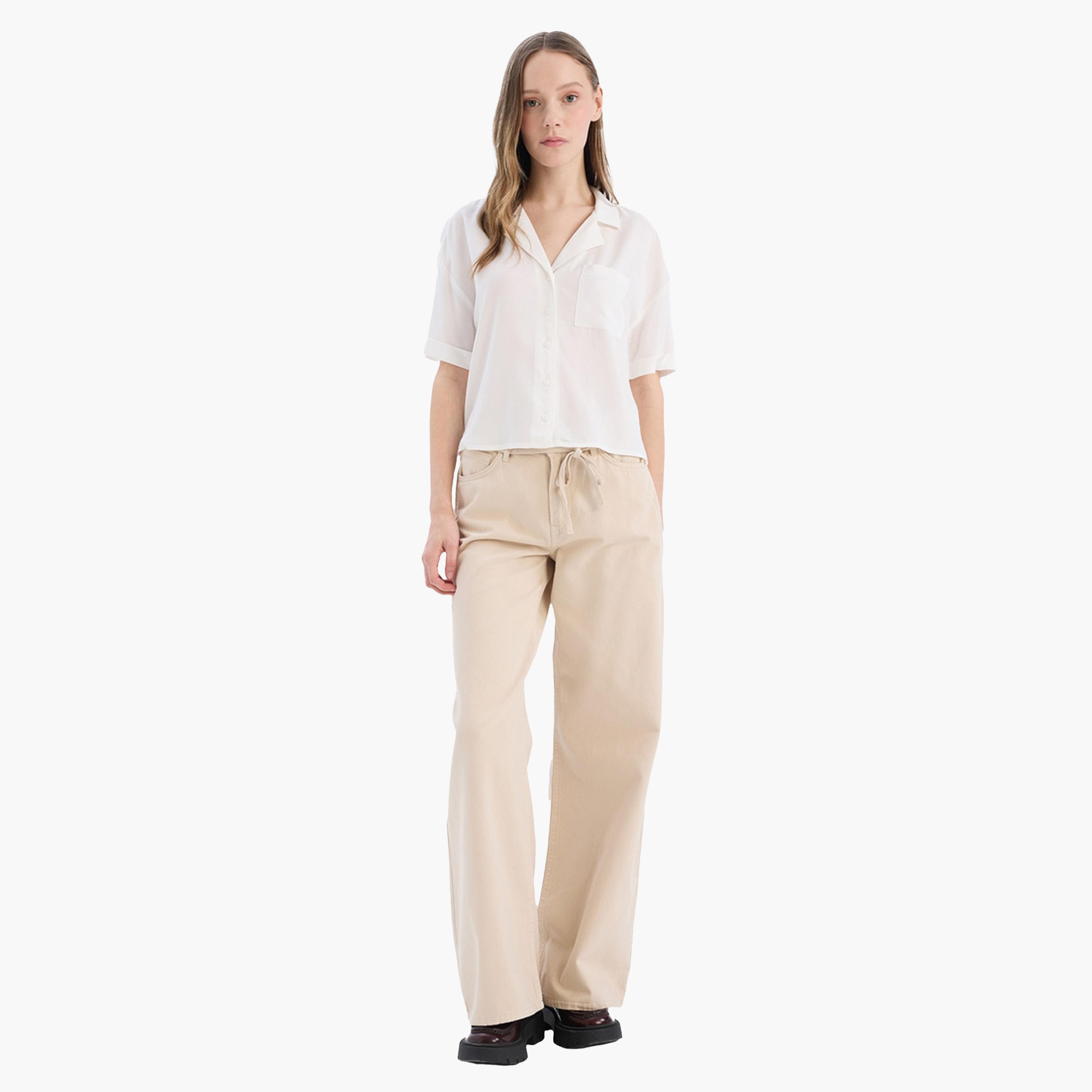 DeFacto X Styli Beige Wide Leg Pant-women-clothing-bottoms-trousers-image-3