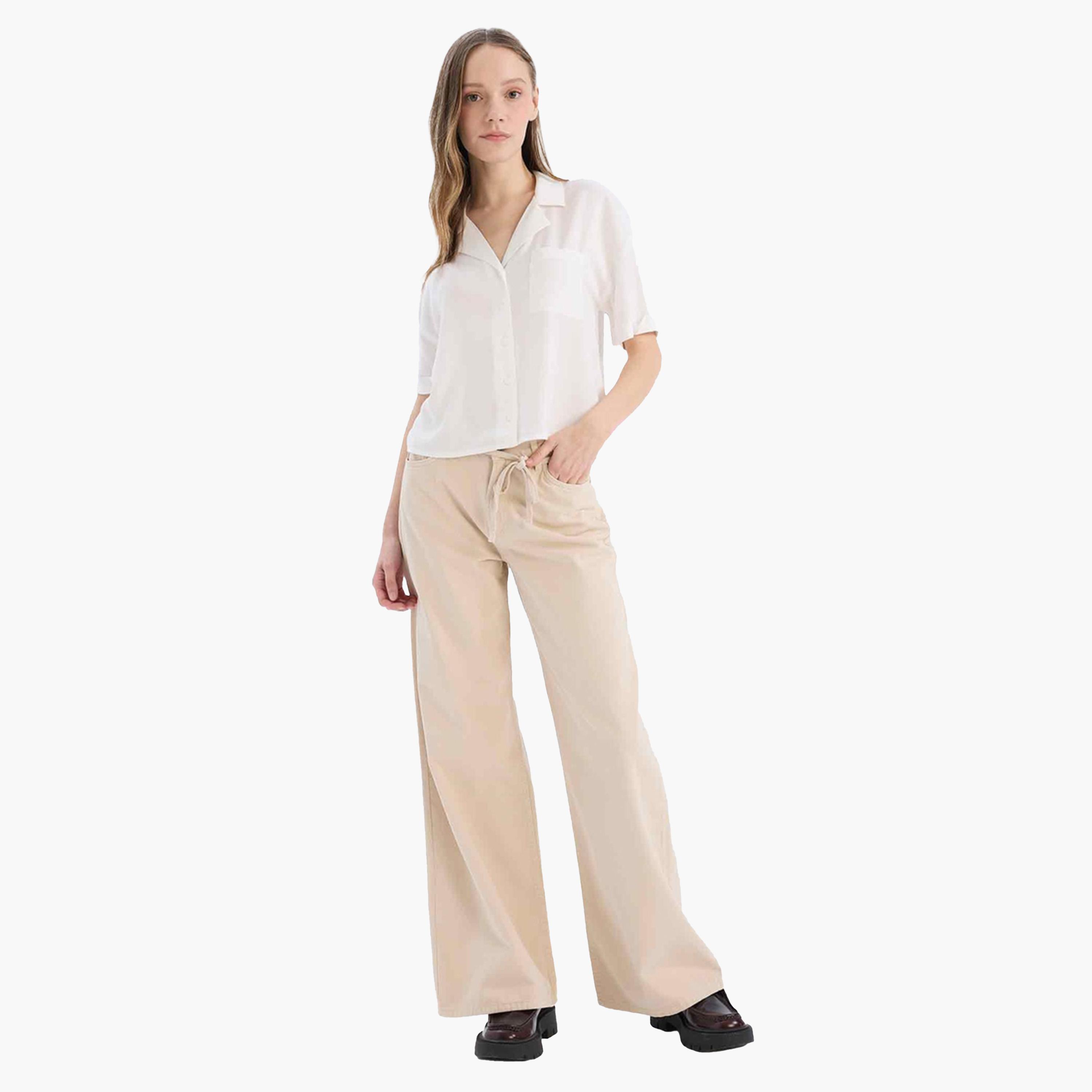 DeFacto X Styli Beige Wide Leg Pant-women-clothing-bottoms-trousers-image-6