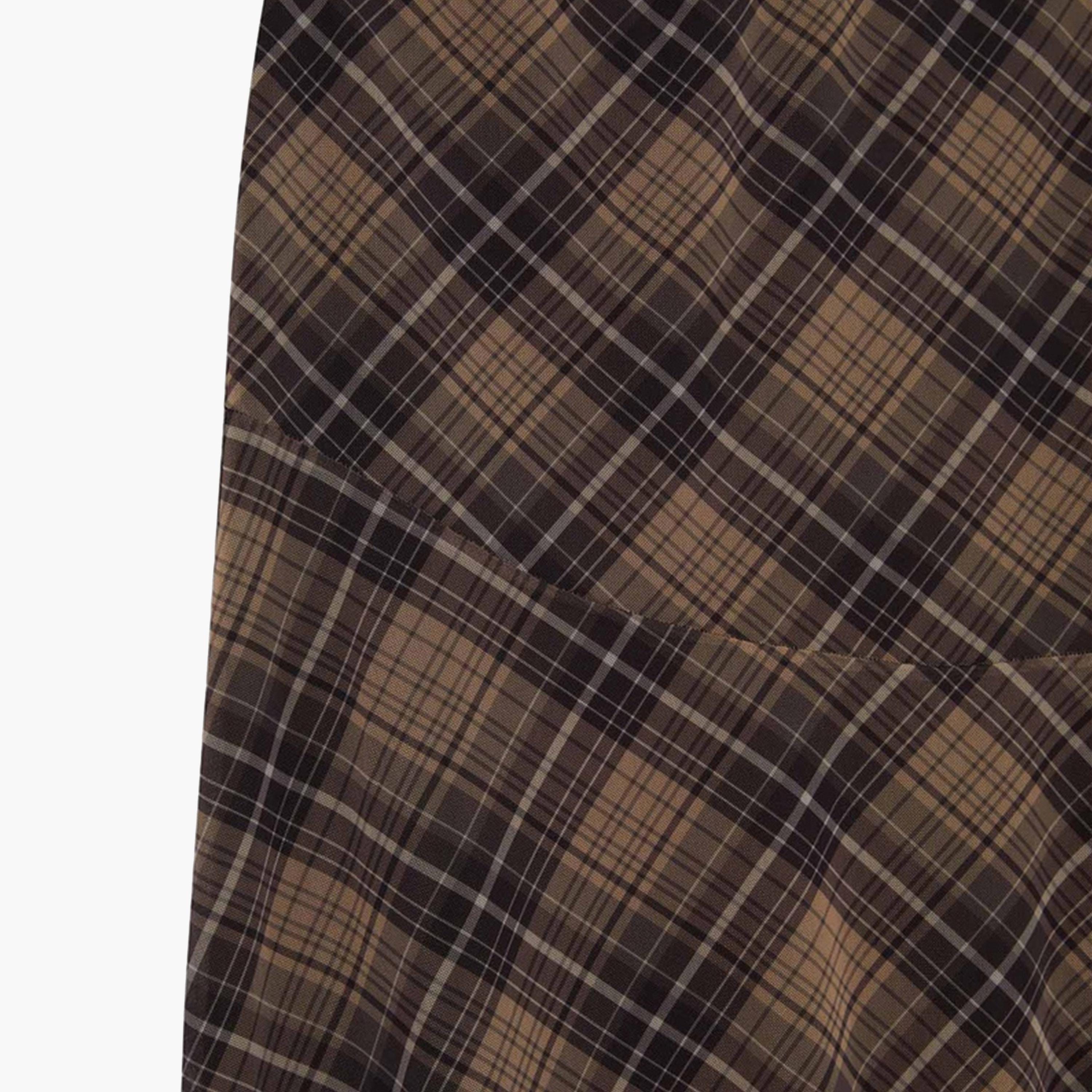 DeFacto X Styli Brown Asymmetrical Checked Normal Waist Midi Skirt-women-clothing-bottoms-skirts-image-6