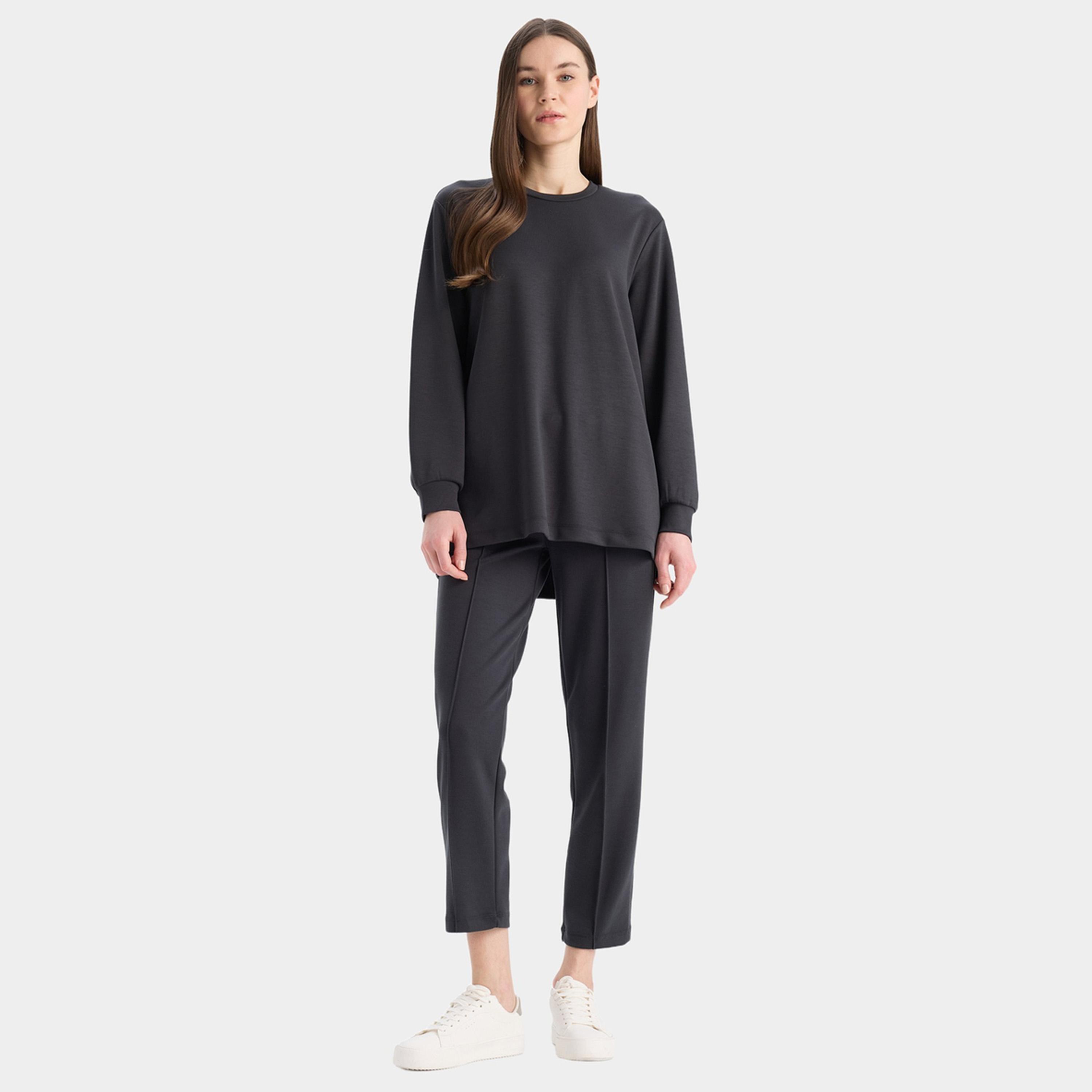 DeFacto X Styli Women Black Solid Long Sleeve T-Shirt-women-clothing-tshirts-image-2