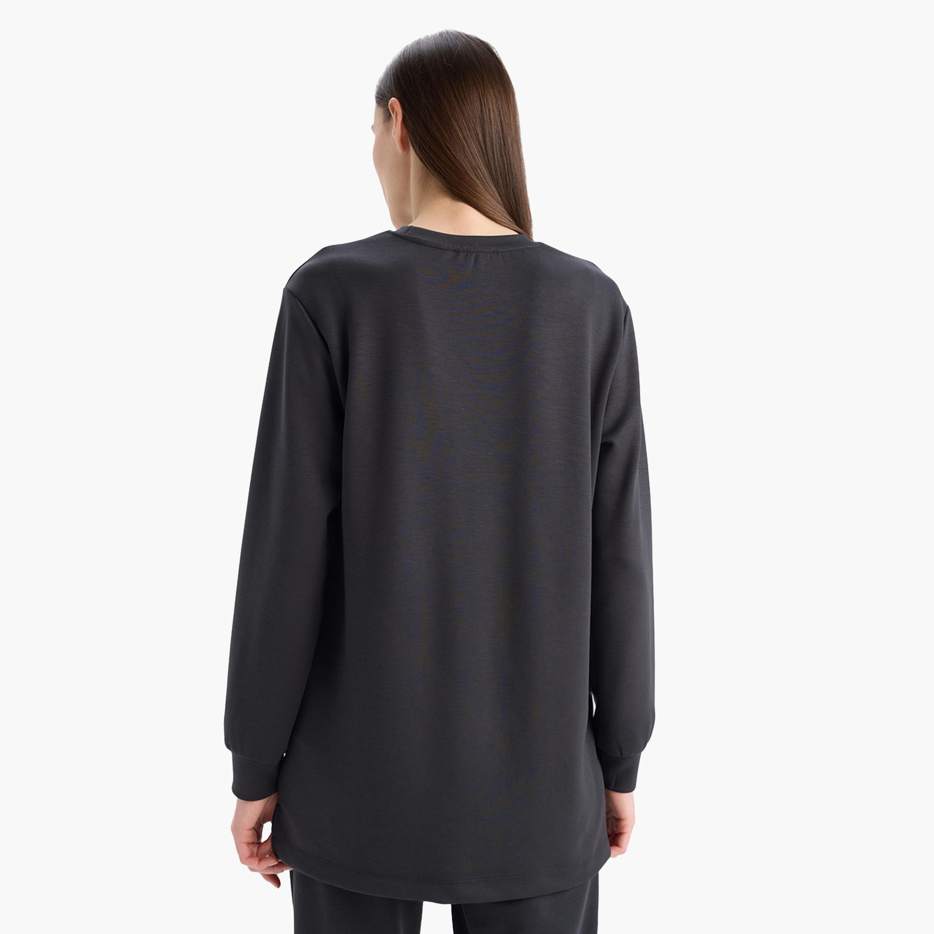 DeFacto X Styli Women Black Solid Long Sleeve T-Shirt-women-clothing-tshirts-image-4