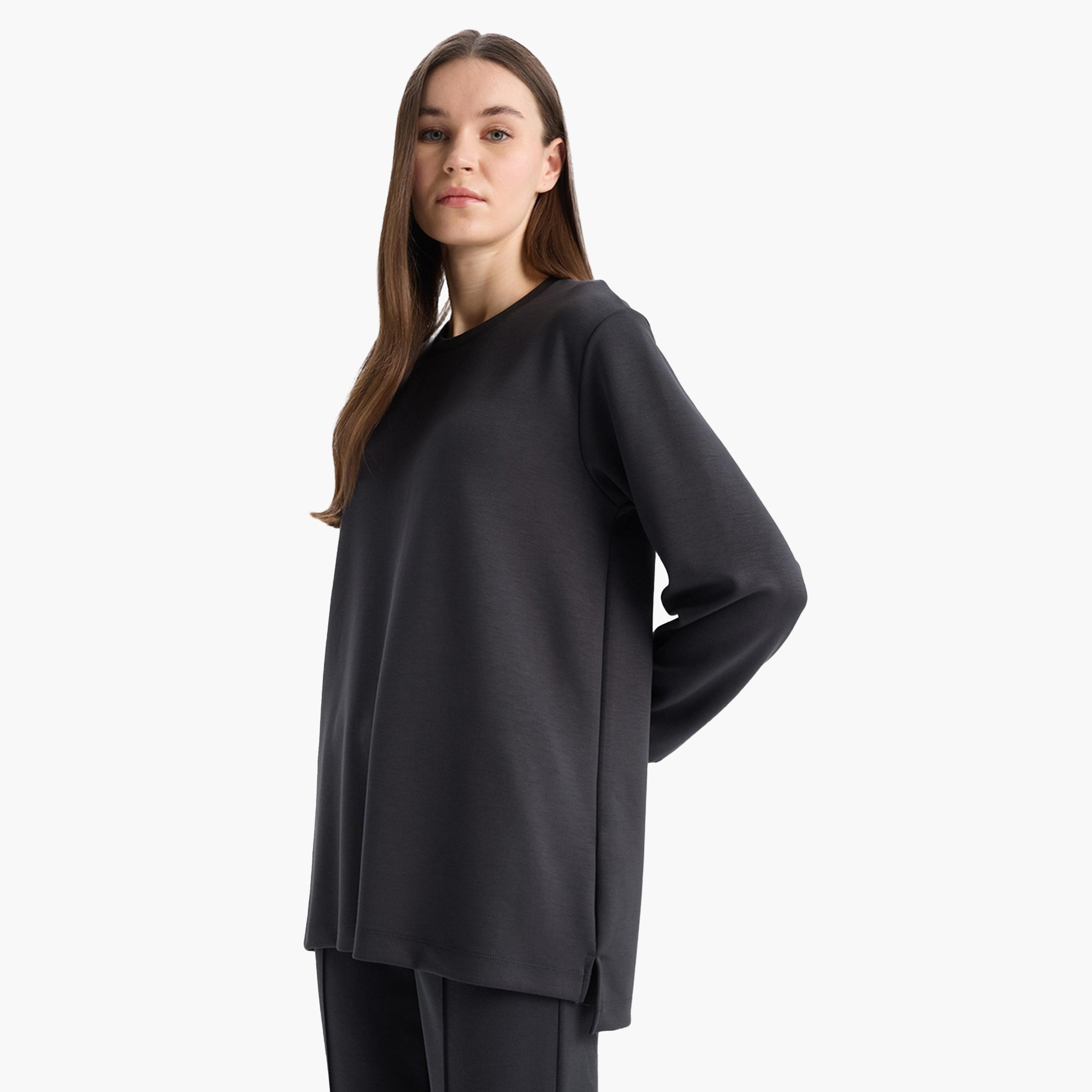 DeFacto X Styli Women Black Solid Long Sleeve T-Shirt-women-clothing-tshirts-image-5
