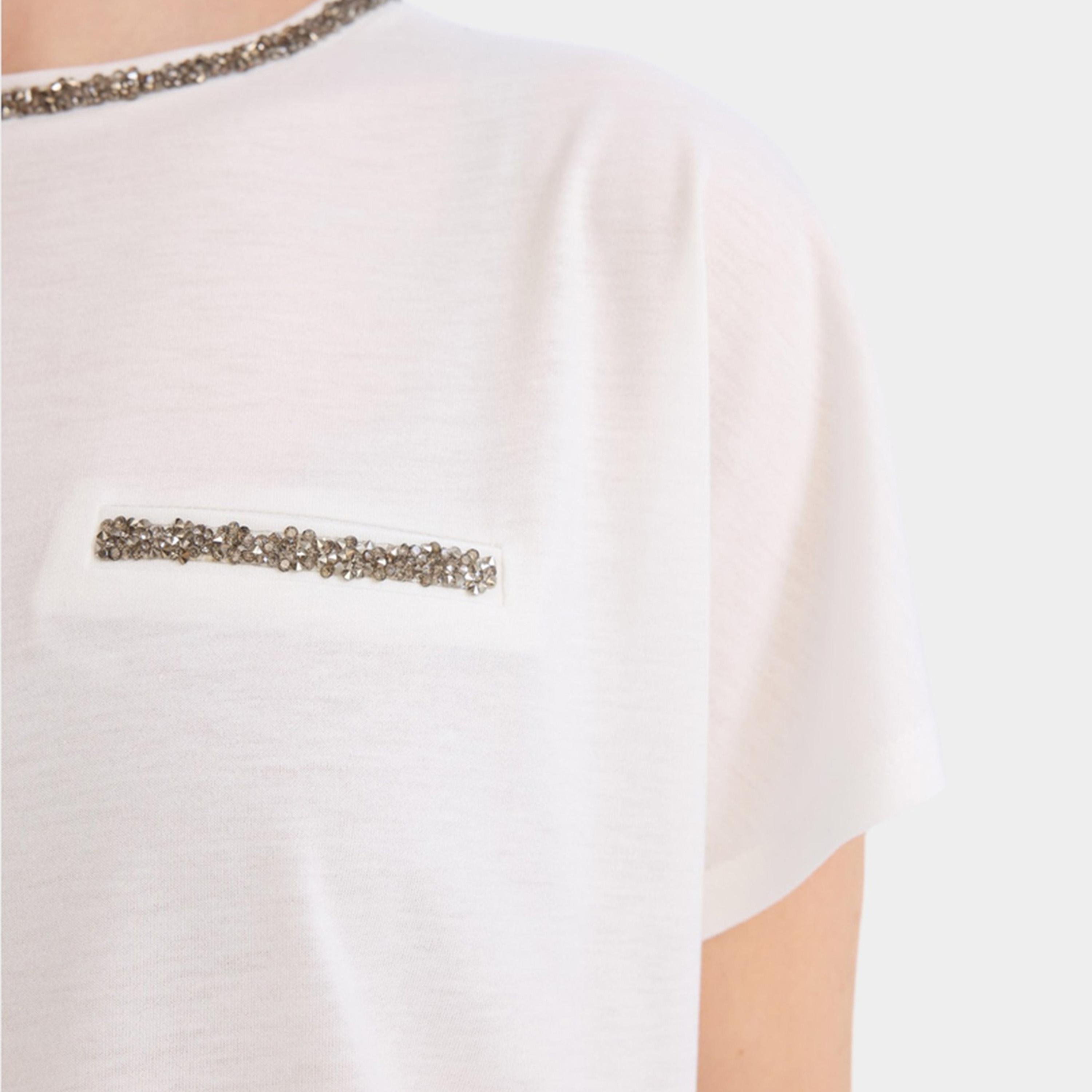 DeFacto X Styli Women Beige Knitted Crew Neck Short Sleeve TShirt-women-clothing-tshirts-image-4