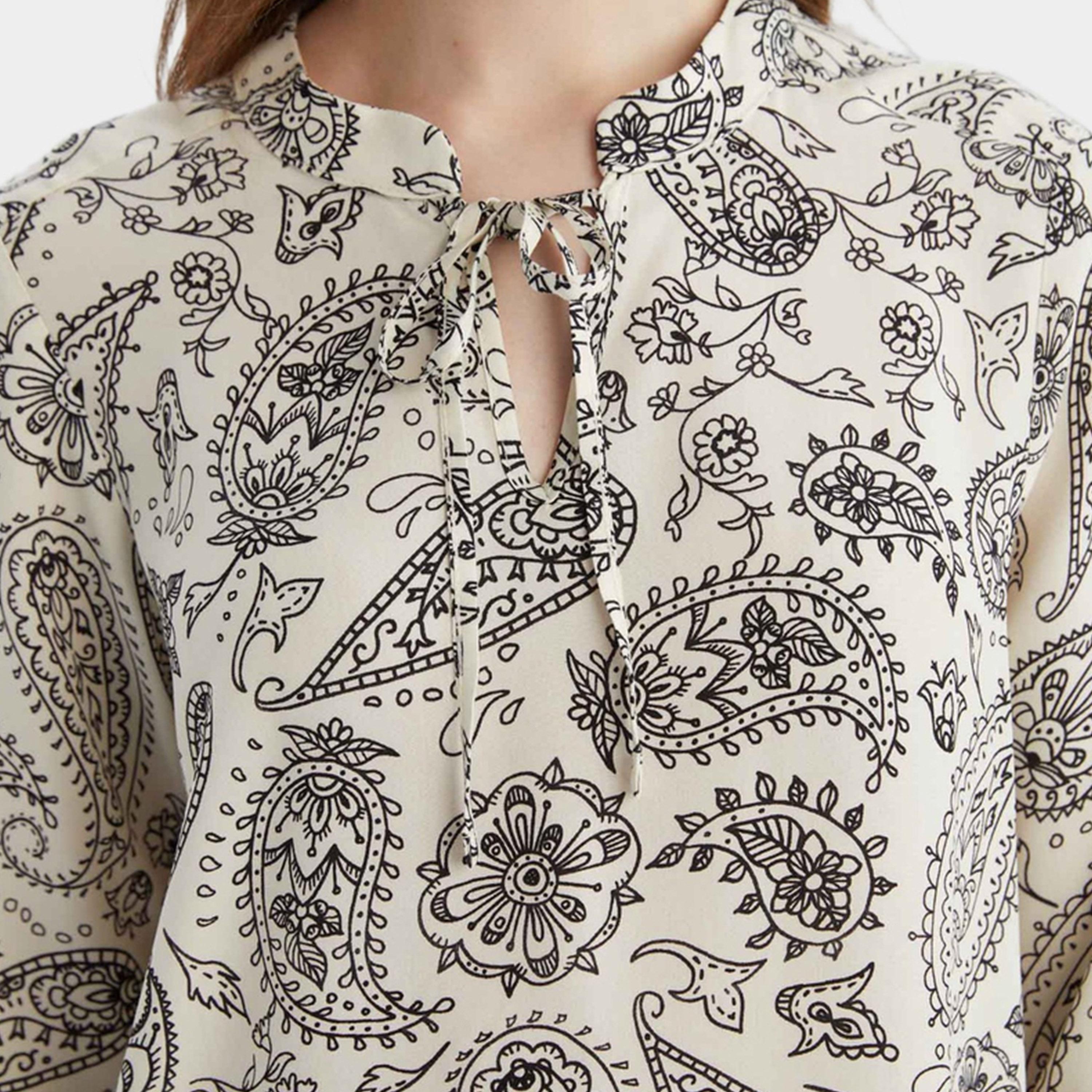 ديفاكتو × ستايلي - بلوزة نسائية سوداء مطبوعة-women-clothing-shirtsandblouses-blouses-image-5