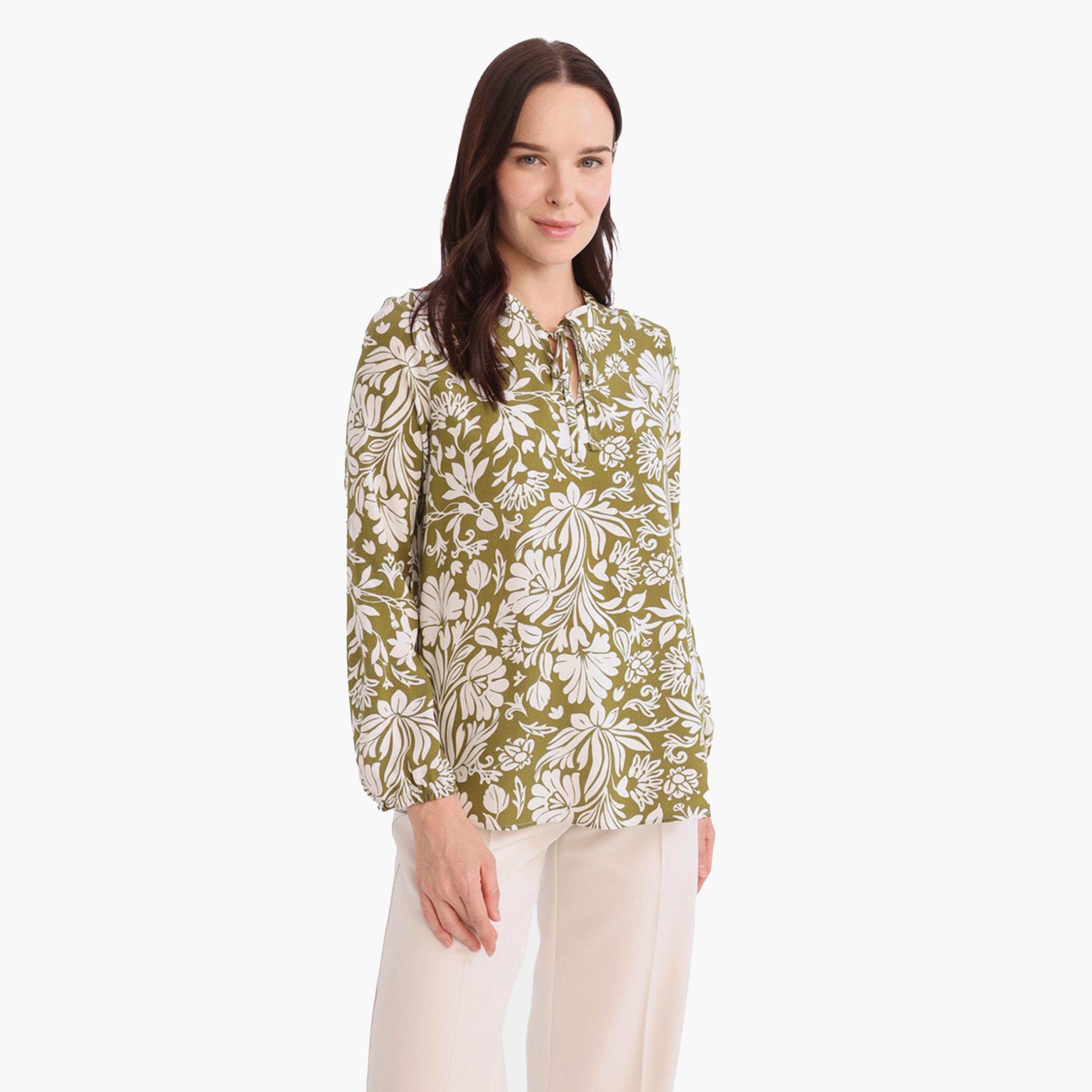 DeFacto X Styli Regular Fit Crew Neck Long Sleeve Blouse-women-clothing-shirtsandblouses-blouses-image-1
