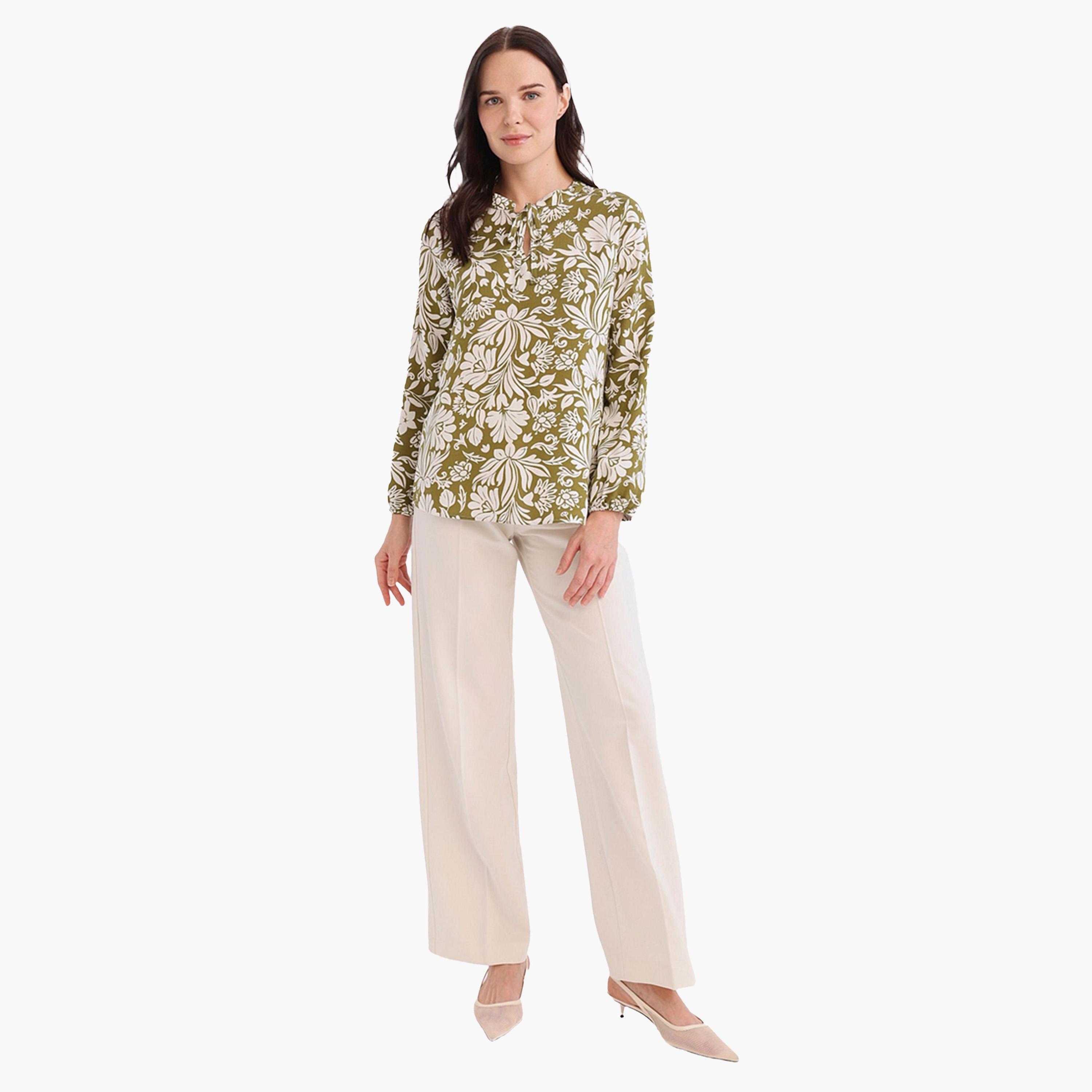 DeFacto X Styli Regular Fit Crew Neck Long Sleeve Blouse-women-clothing-shirtsandblouses-blouses-image-2