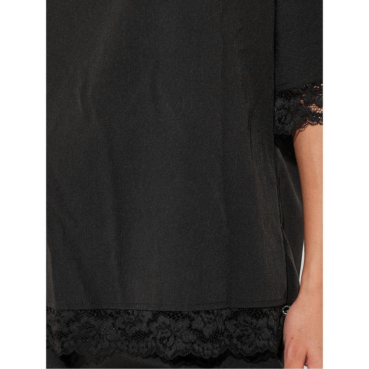 Styli Lace Detail Short Sleeve Top and Pants Co-Ords-women-clothing-coordsets-image-3