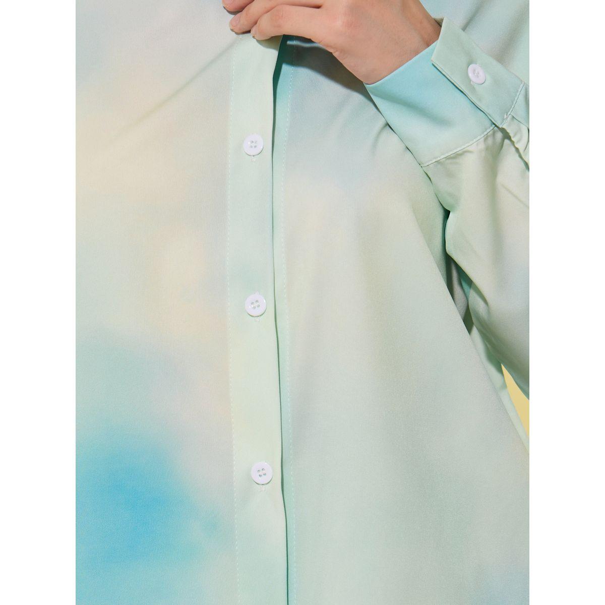 Styli Dye Print Long Sleeve Shirt and Pants Co-Ords-women-clothing-coordsets-image-3