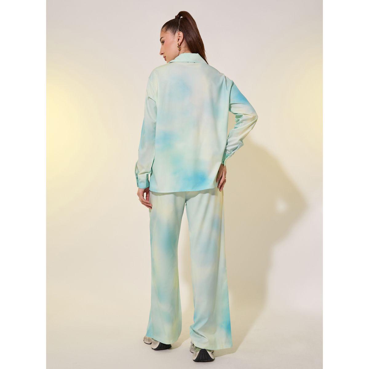 Styli Dye Print Long Sleeve Shirt and Pants Co-Ords-women-clothing-coordsets-image-5
