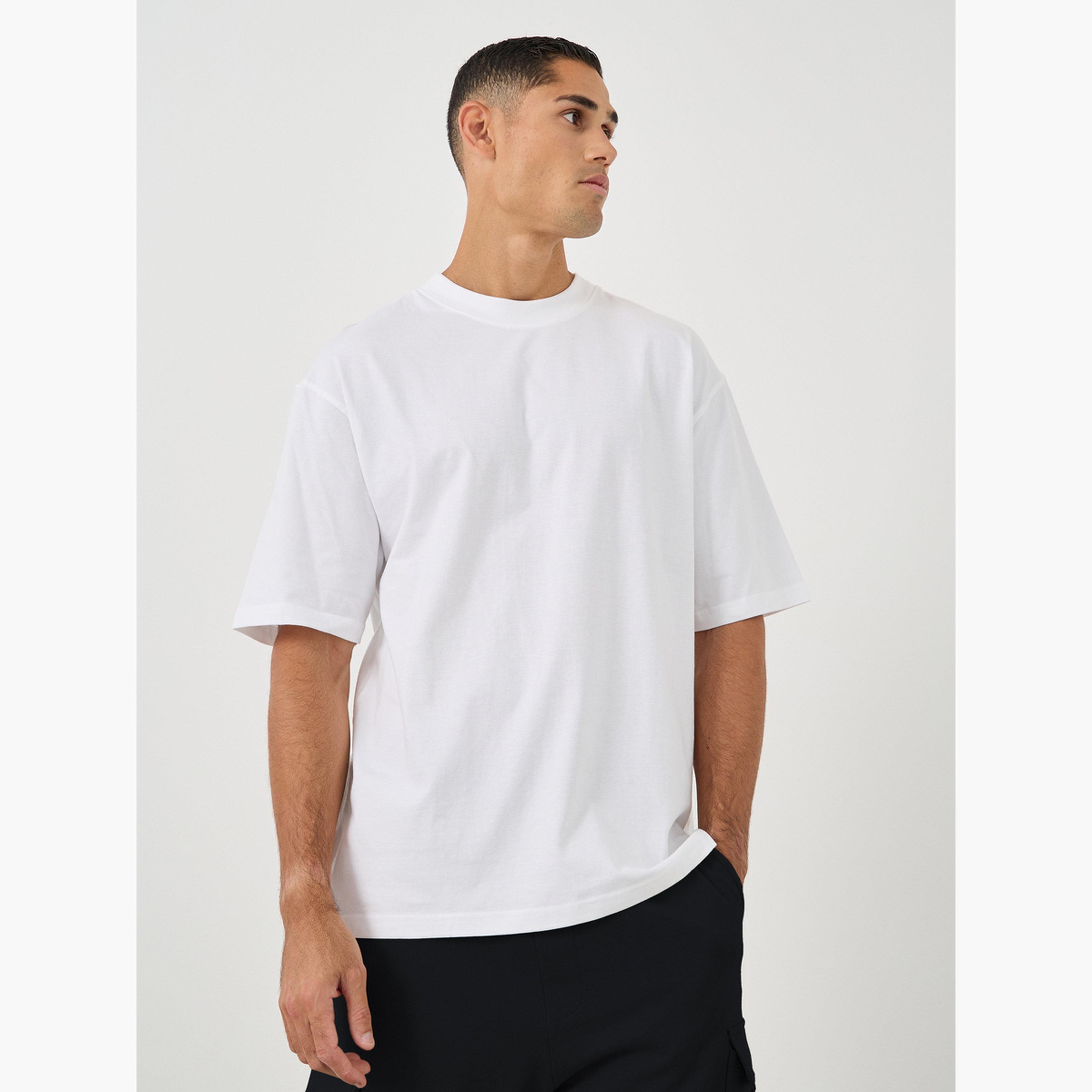 ستايلي - عبوة من قطعتين - تي شيرت جيرسي قطني ثقيل تصميم واسع برقبة دائرية للرجال-men-clothing-tshirtsandpolos-tshirts-image-4