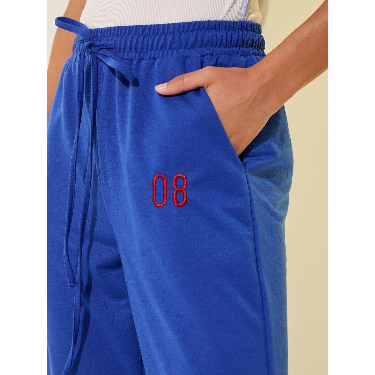 Styli Embroidered Detail Wide Leg Joggers with Drawstring Waist-women-clothing-bottoms-joggers-image-4